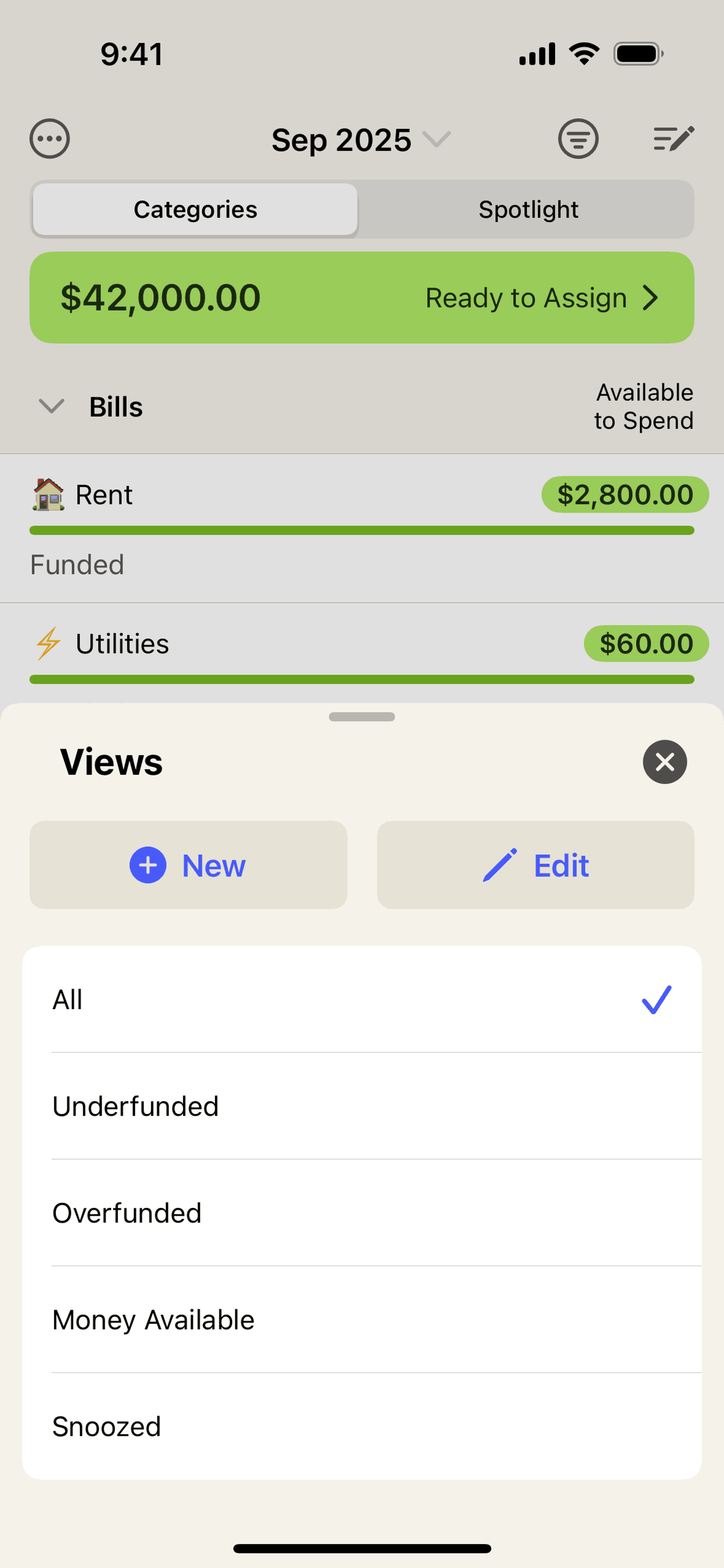 YNAB iOS Finance interface screenshot 16