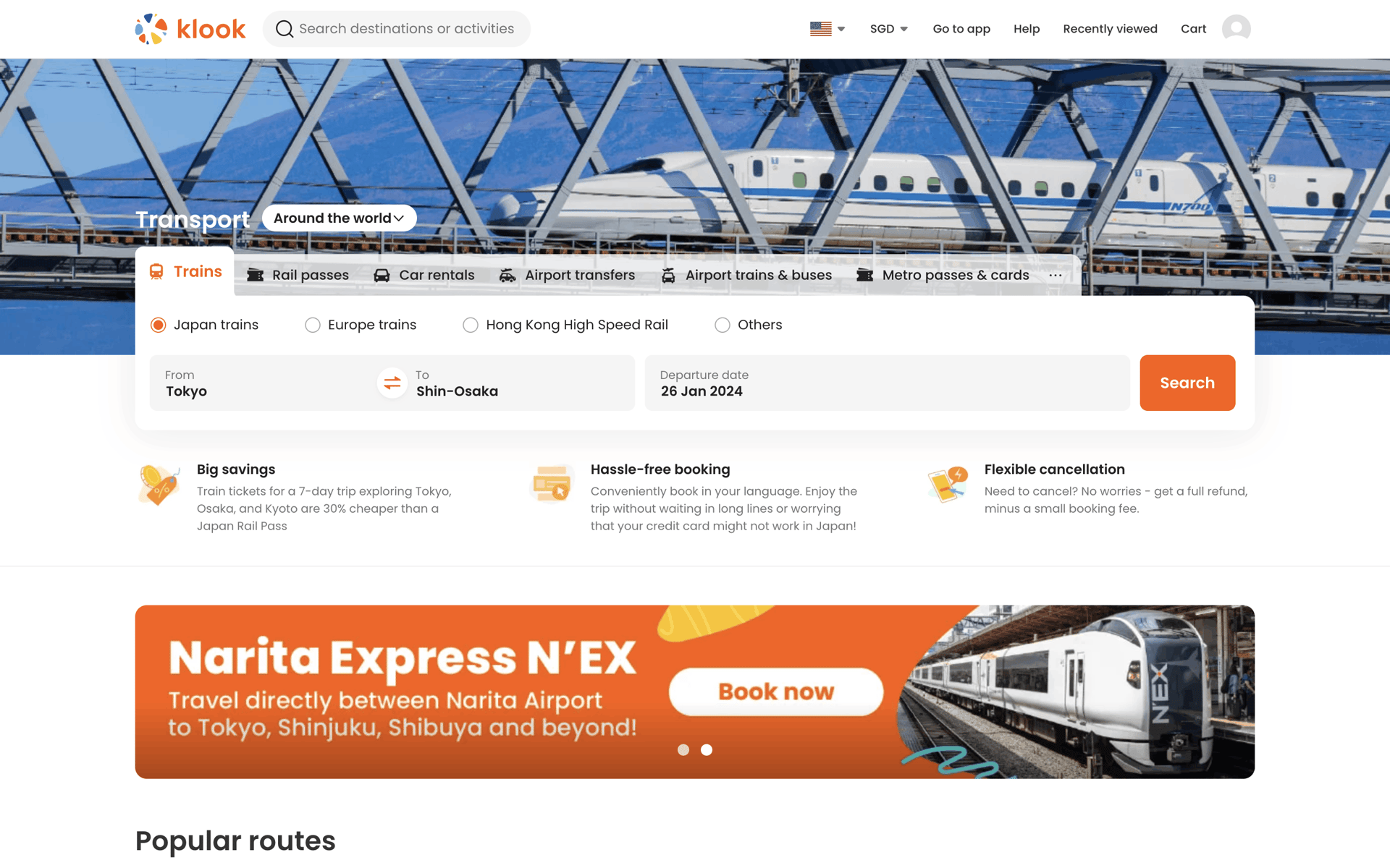 Klook Web Travel & Transportation interface screenshot 23