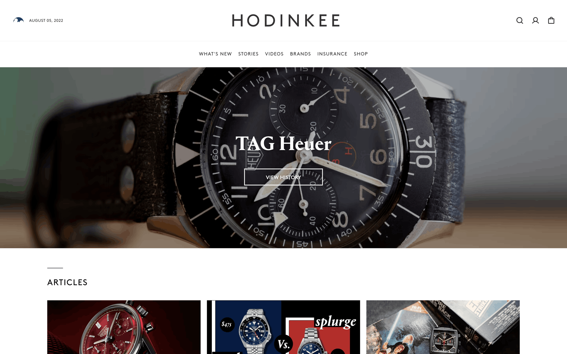 HODINKEE Web Lifestyle interface screenshot 17