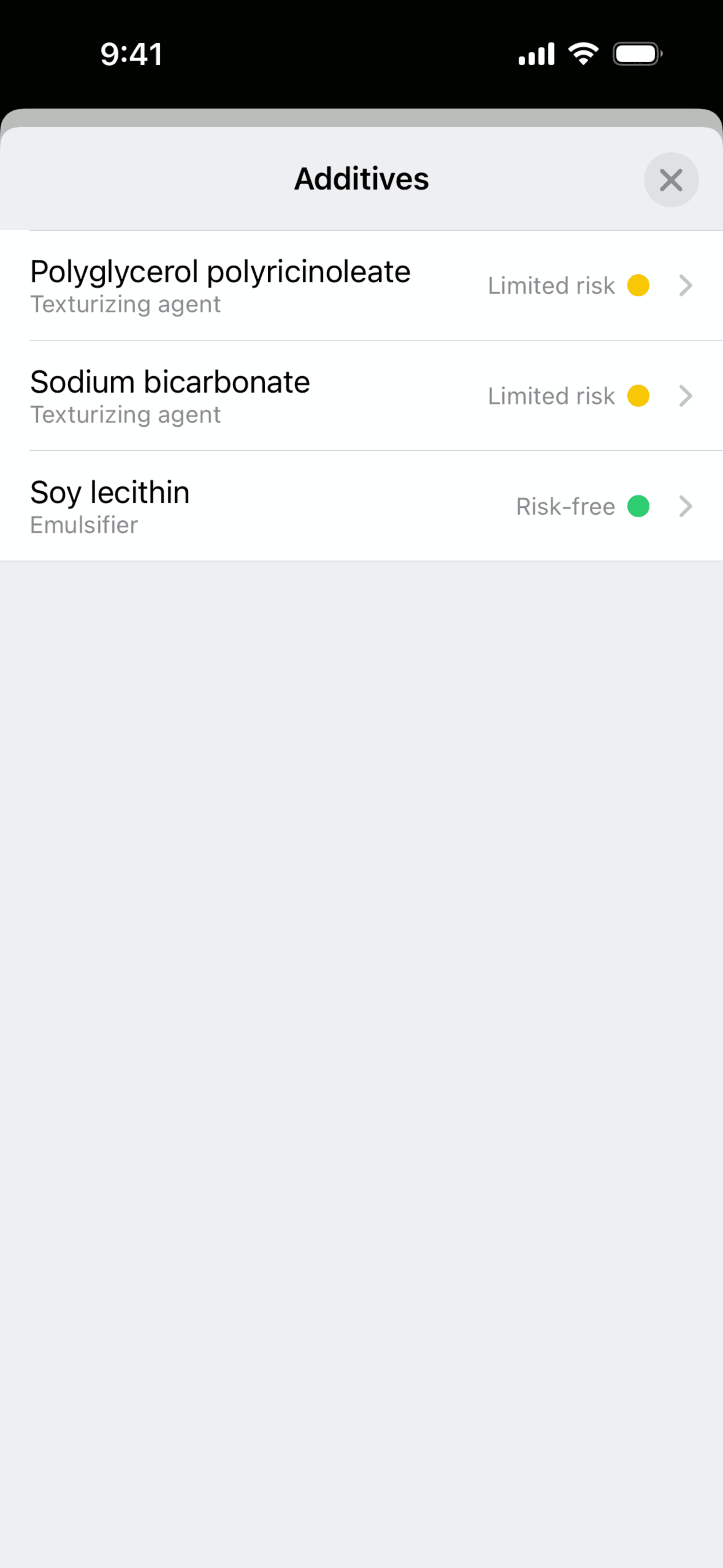 Yuka iOS Health & Fitness interface screenshot 24