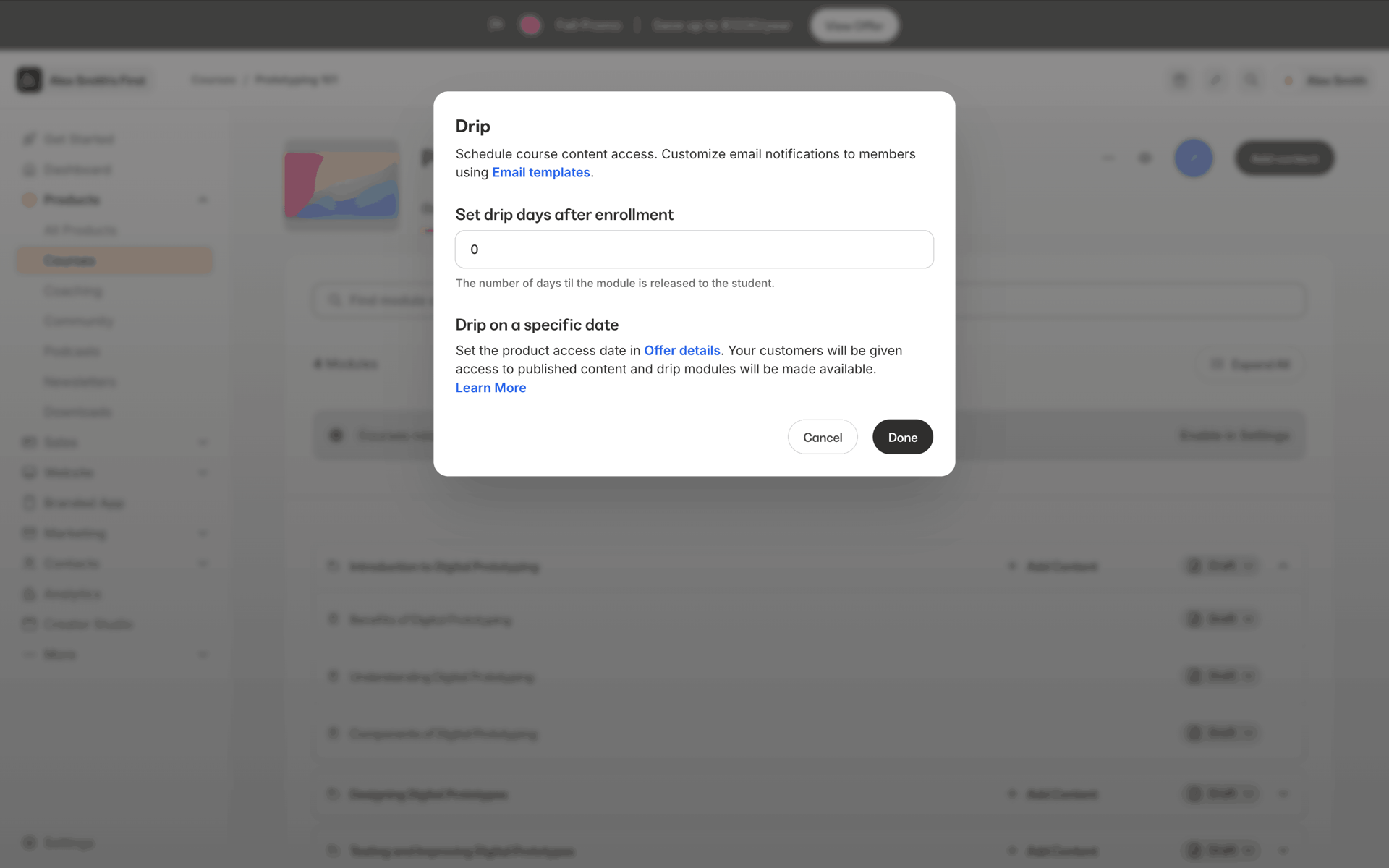 Kajabi Web Business interface screenshot 8