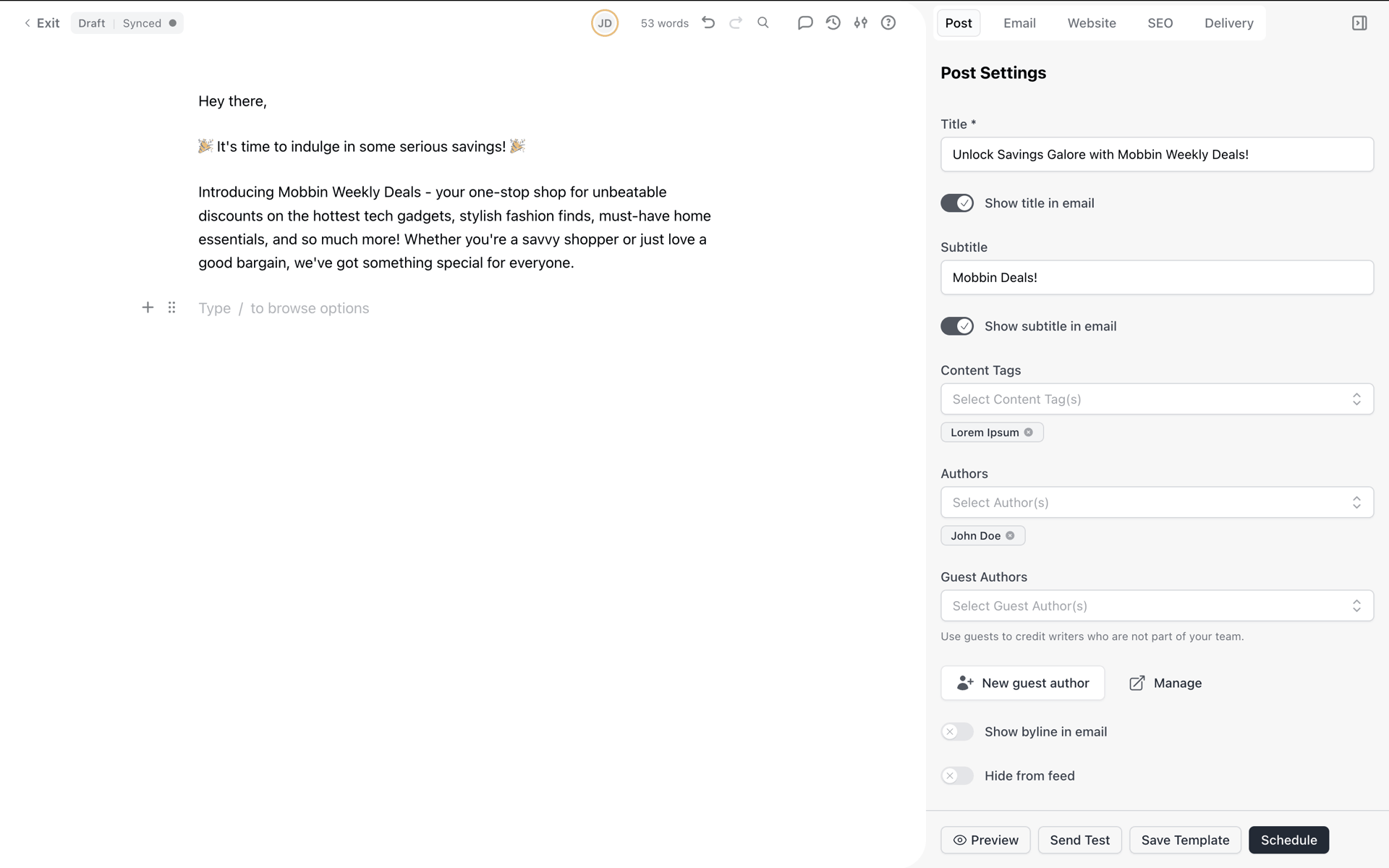 beehiiv Web Business interface screenshot 7
