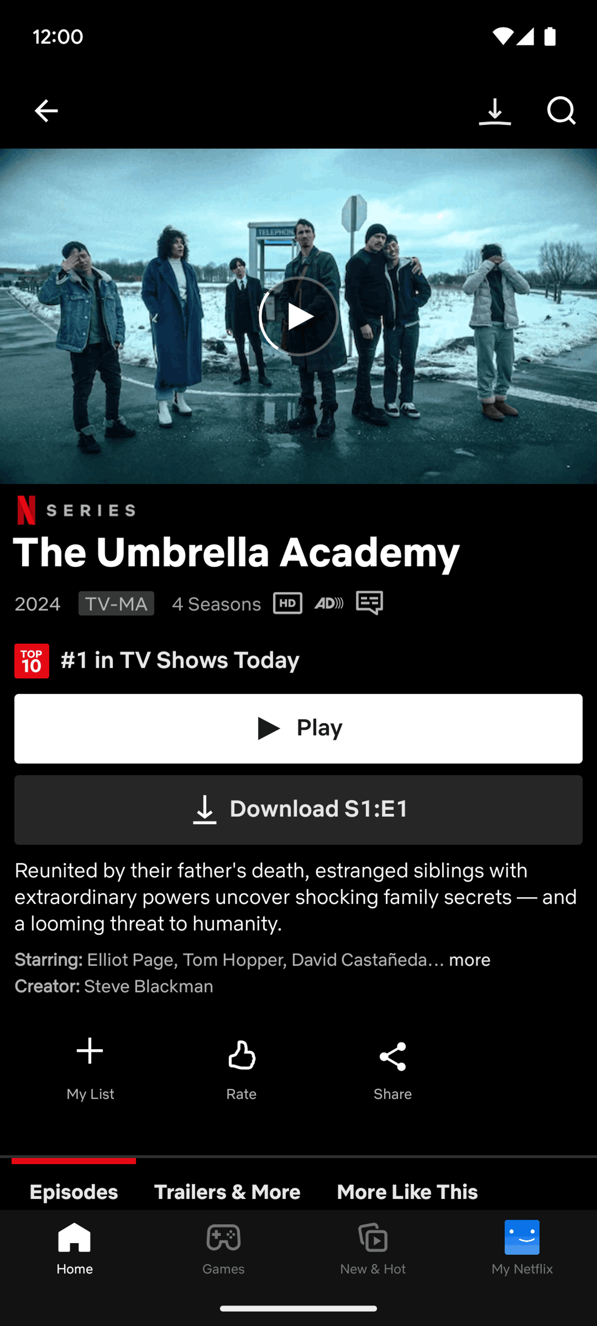 Netflix Android Entertainment interface screenshot 4