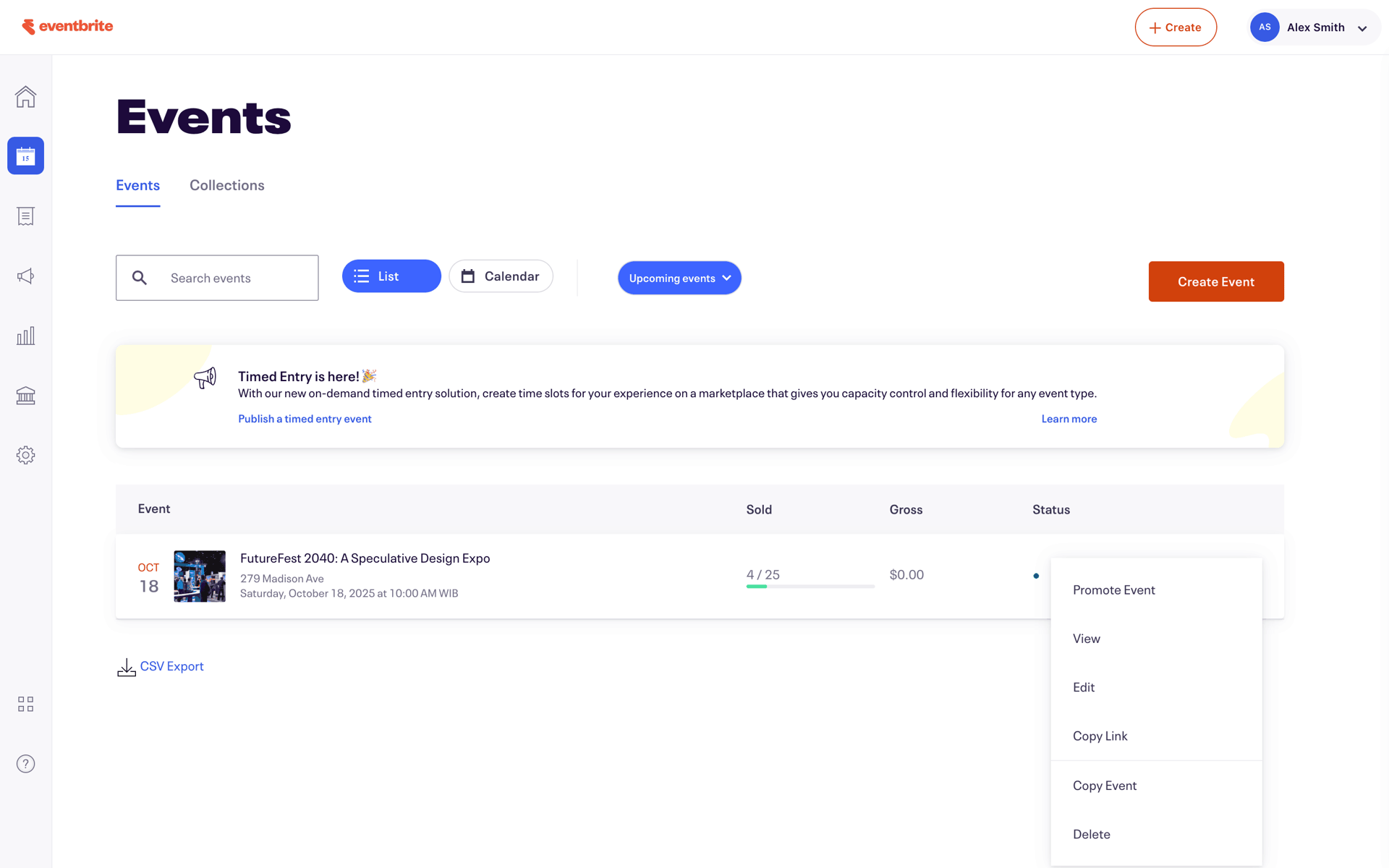 Eventbrite Web Entertainment interface screenshot 3