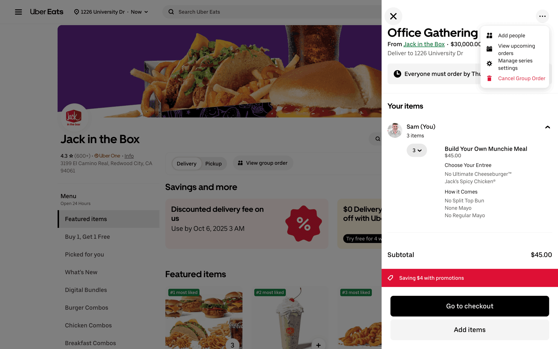 Uber Eats Web Food & Drink interface screenshot 7