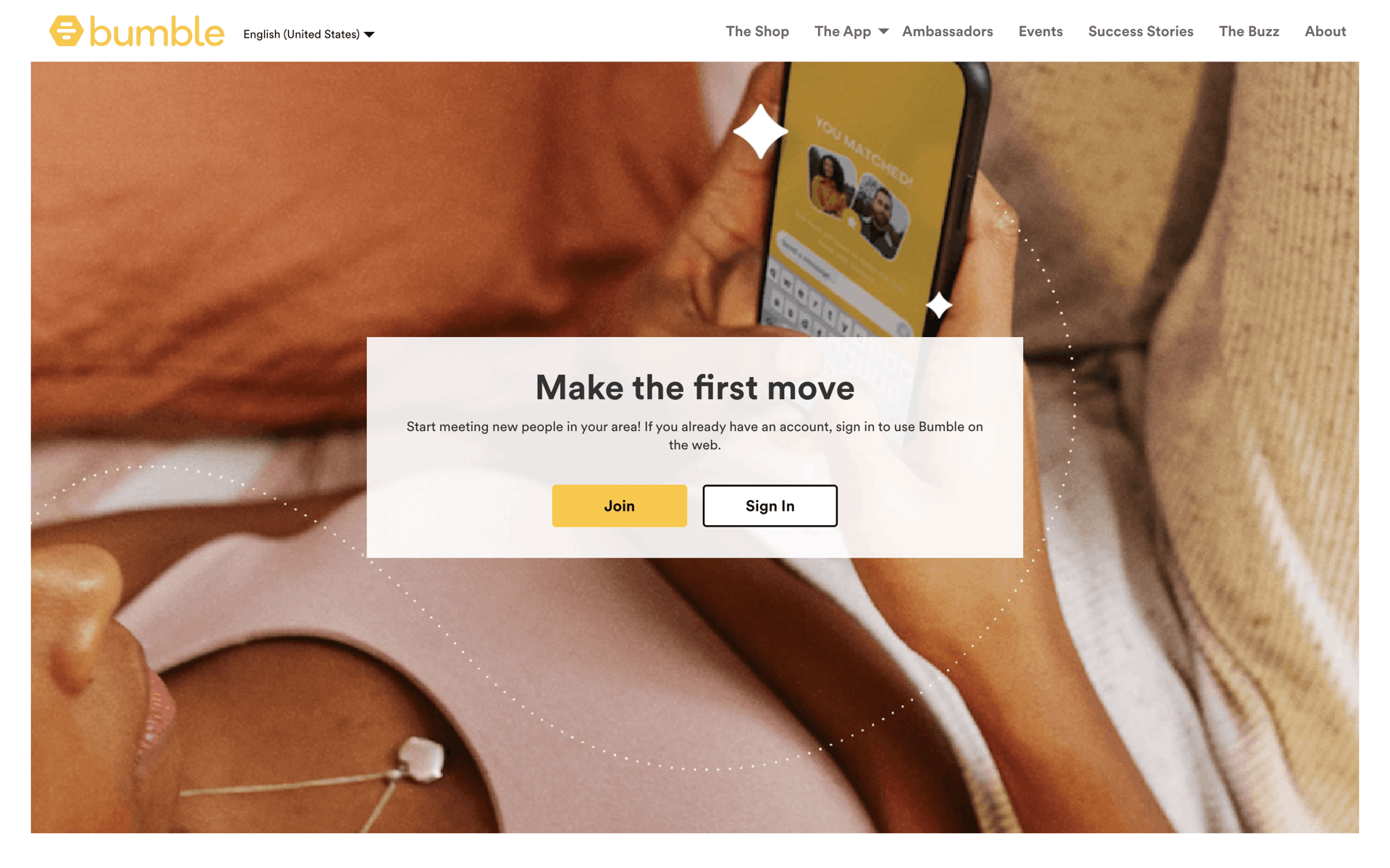 Bumble Web Lifestyle interface screenshot 5