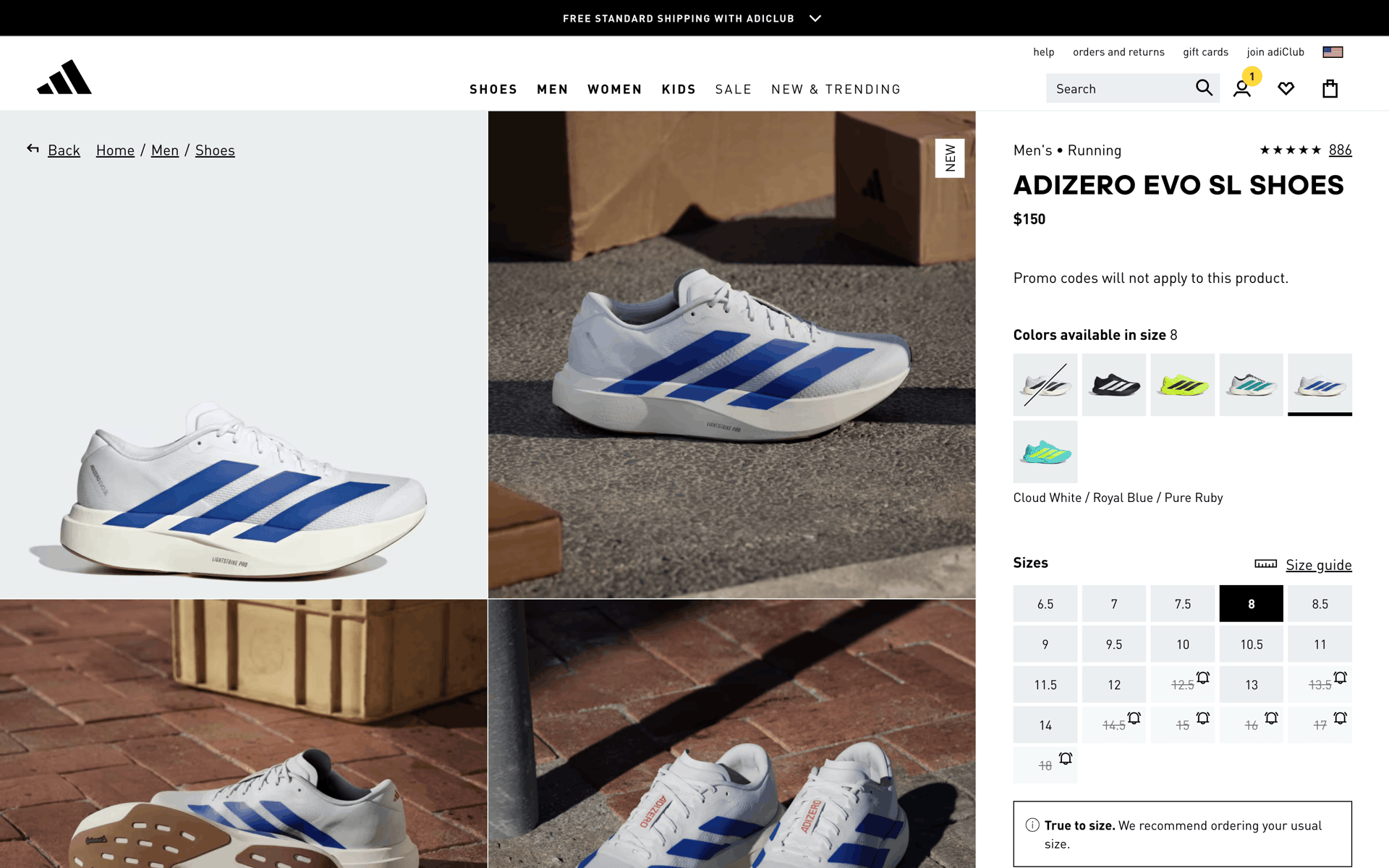 adidas Web Sports interface screenshot 24