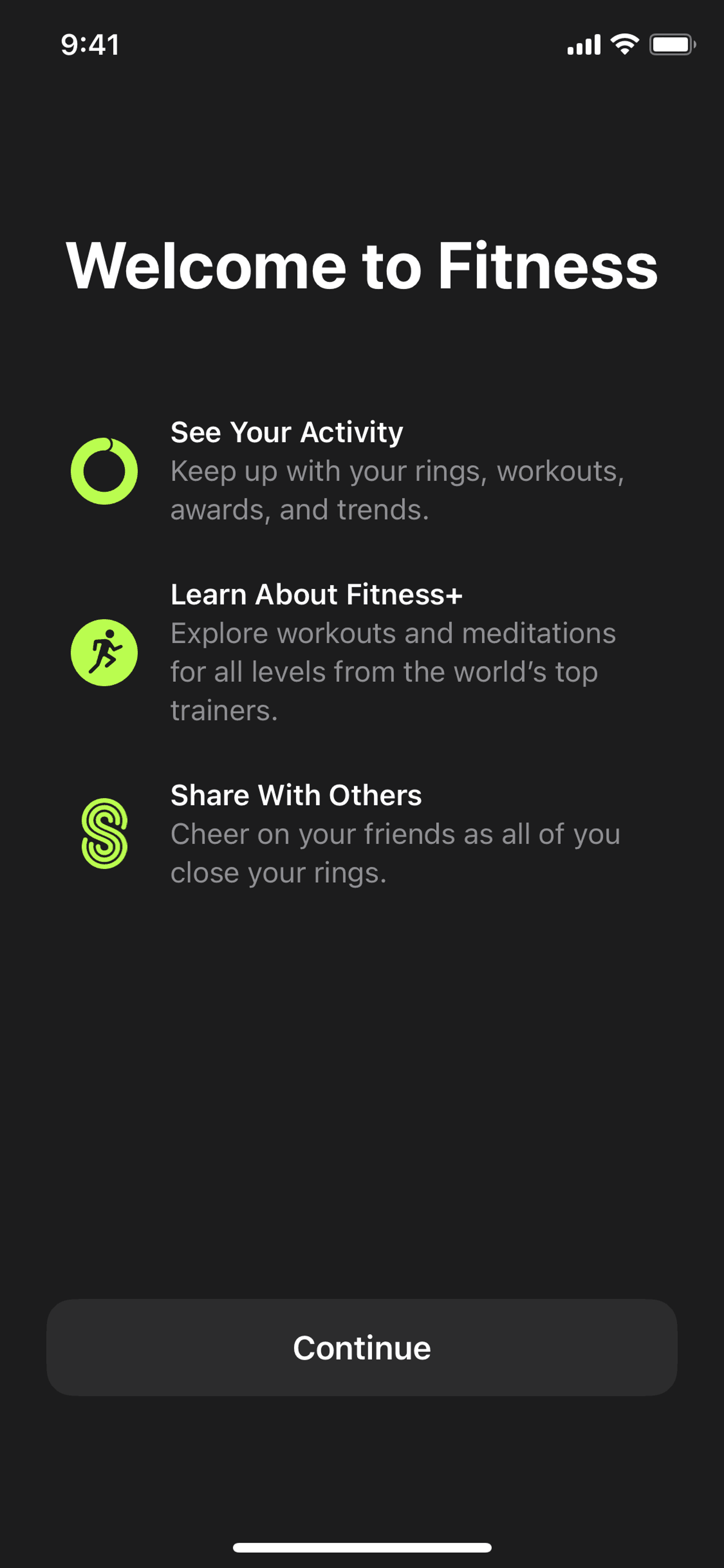 Apple Fitness iOS Health & Fitness interface screenshot 2