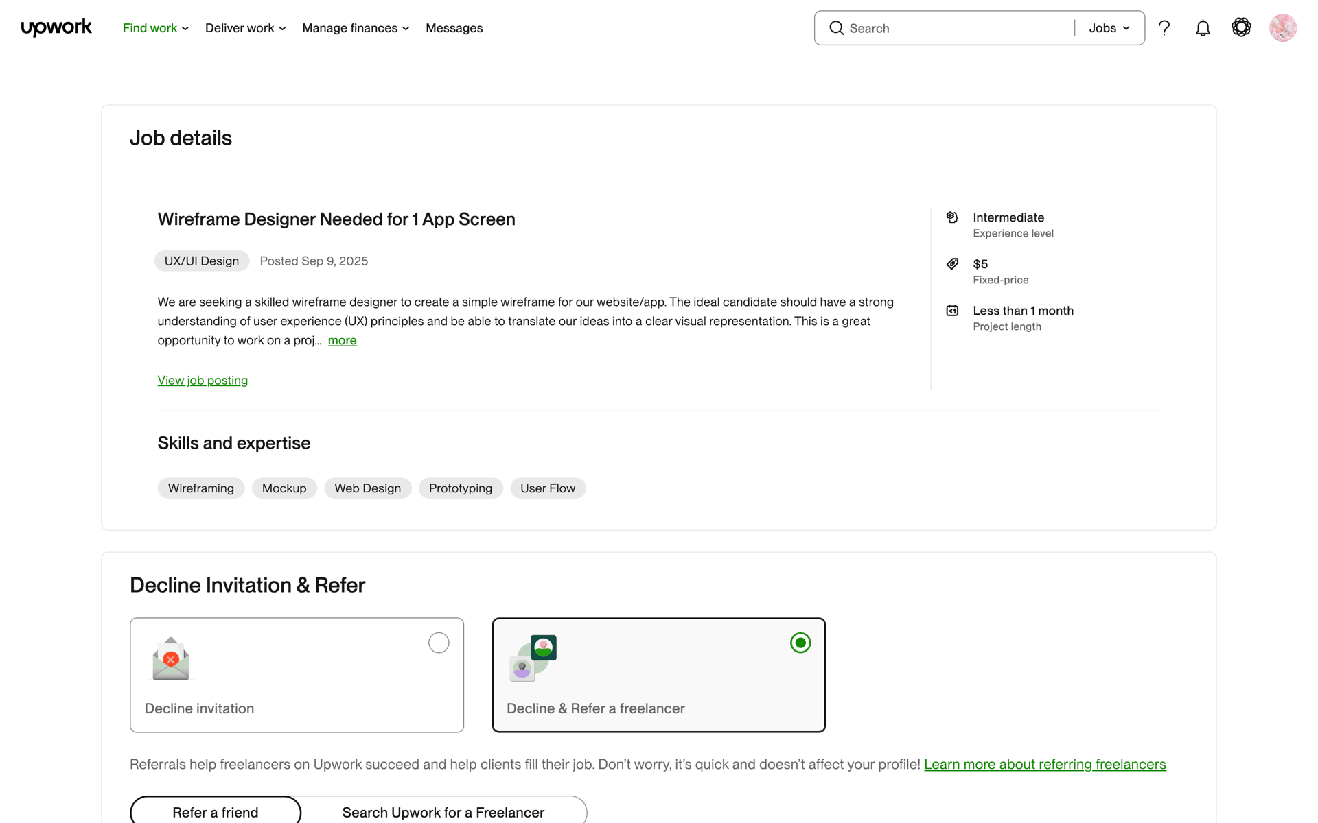 Upwork Web Business interface screenshot 20