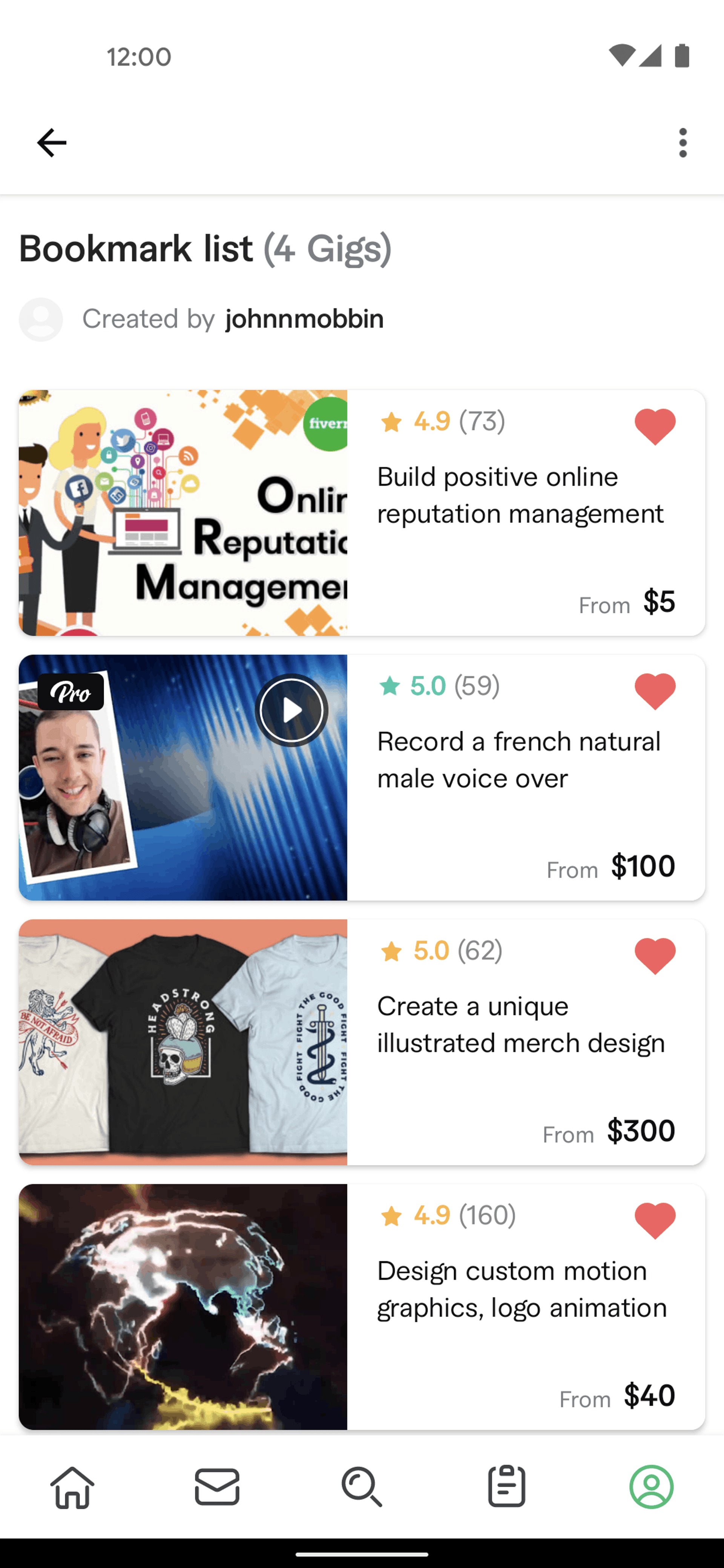 Fiverr Android Business interface screenshot 21