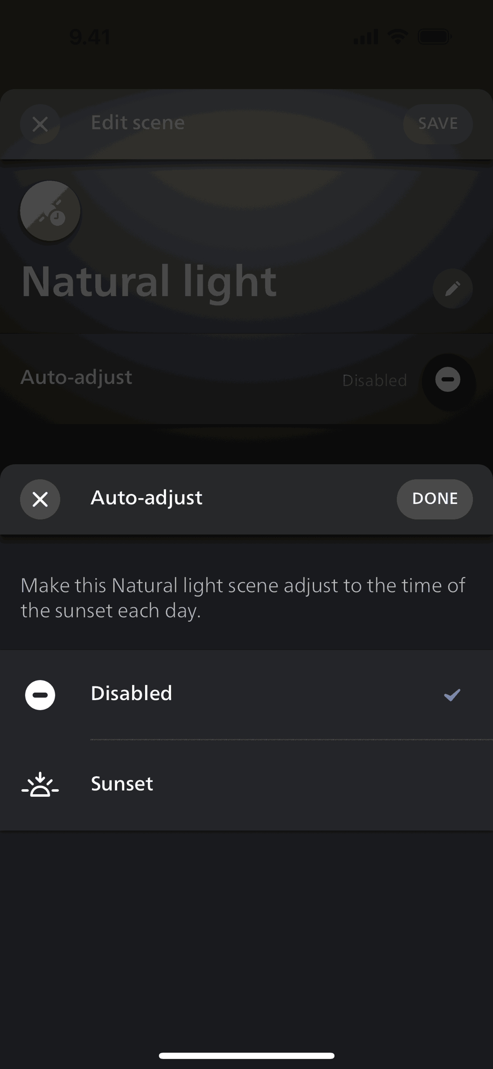 Philips Hue iOS Lifestyle interface screenshot 6