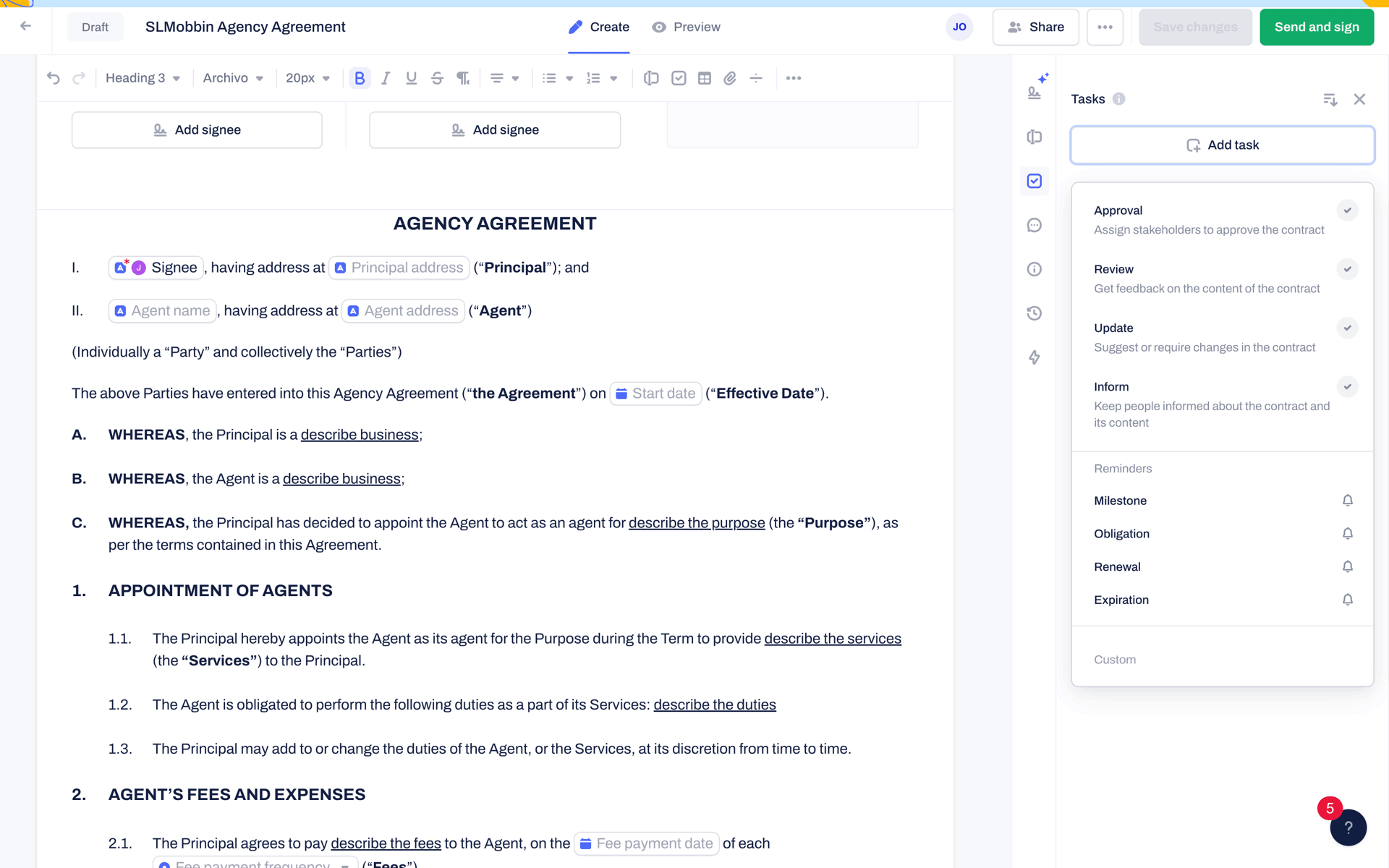 Contractbook Web Business interface screenshot 7
