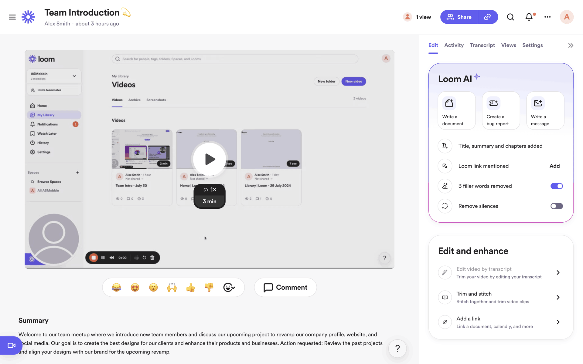 Loom Web Photo & Video interface screenshot 12