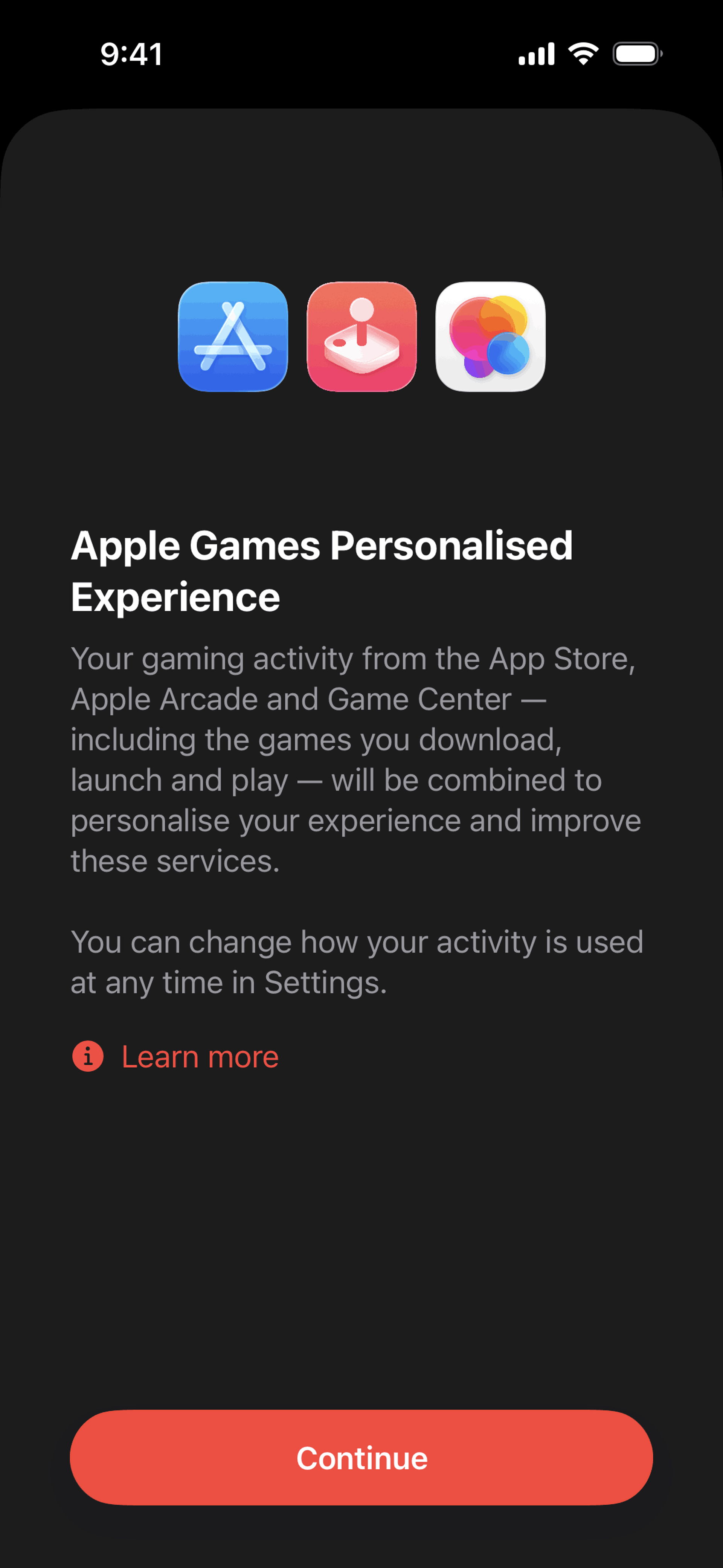 Apple Games iOS Entertainment interface screenshot 2