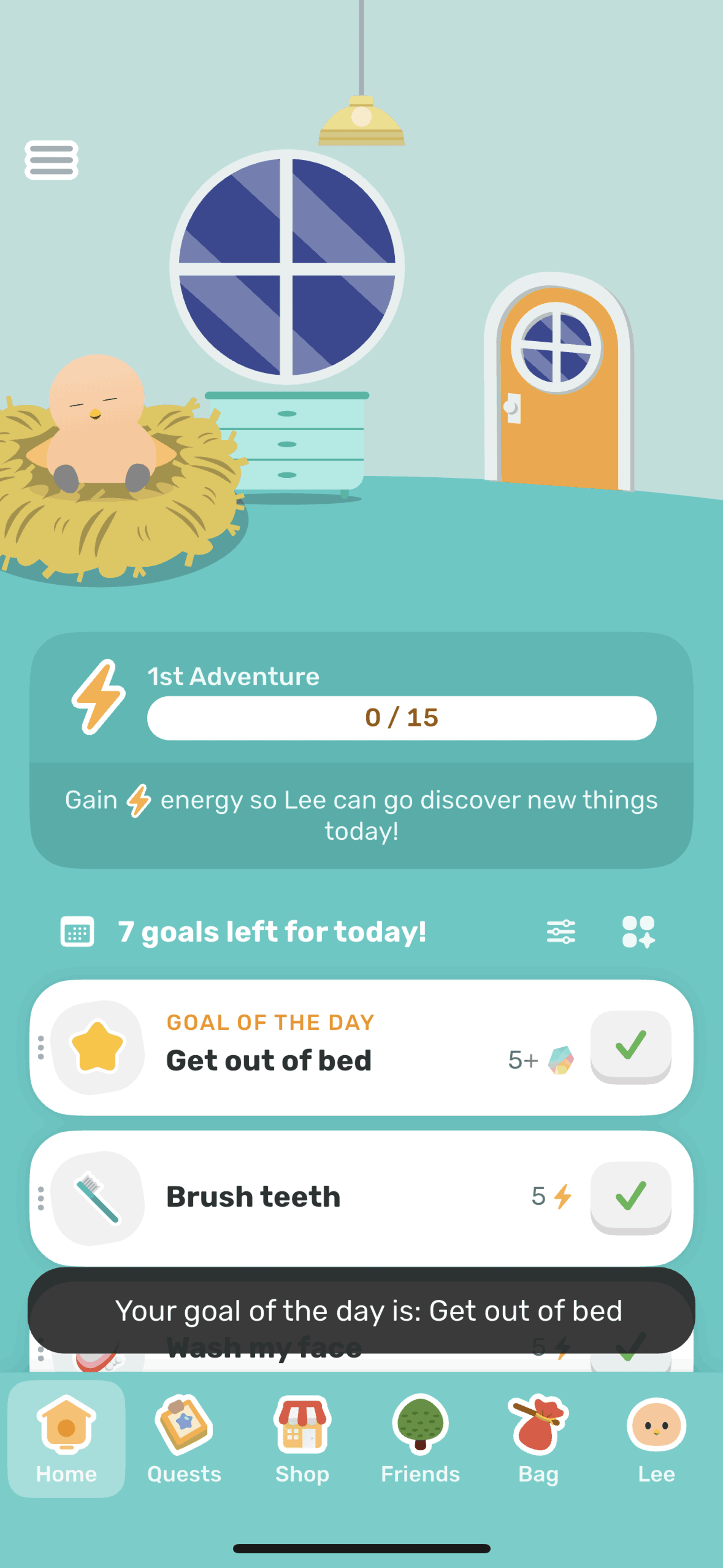 Finch iOS Health & Fitness interface screenshot 14
