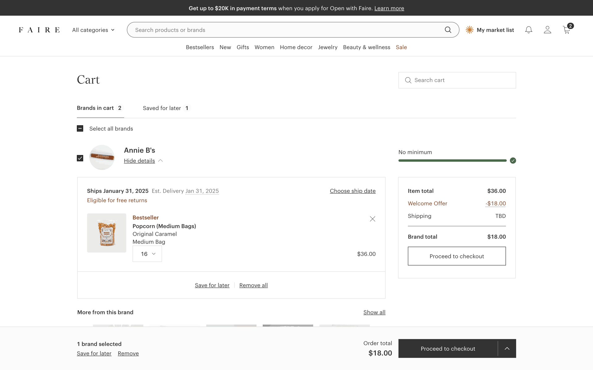 Faire Web Business interface screenshot 9