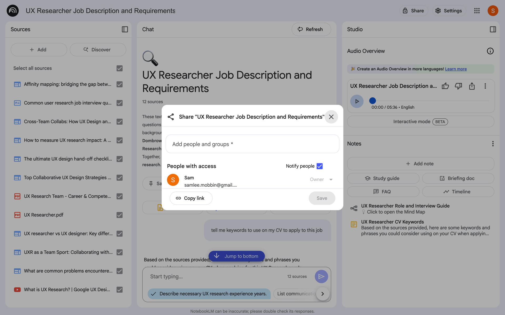 NotebookLM Web AI interface screenshot 15