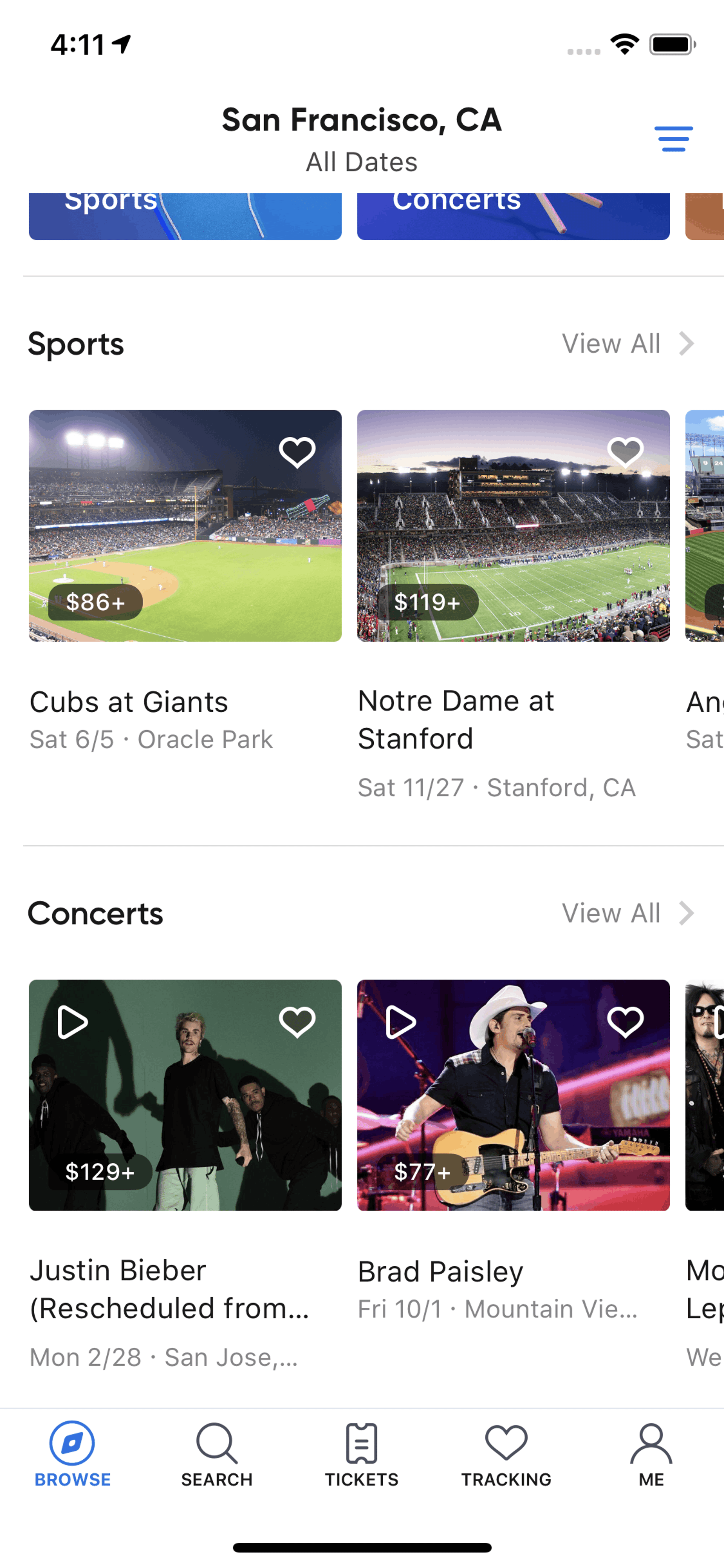 SeatGeek iOS Entertainment interface screenshot 17