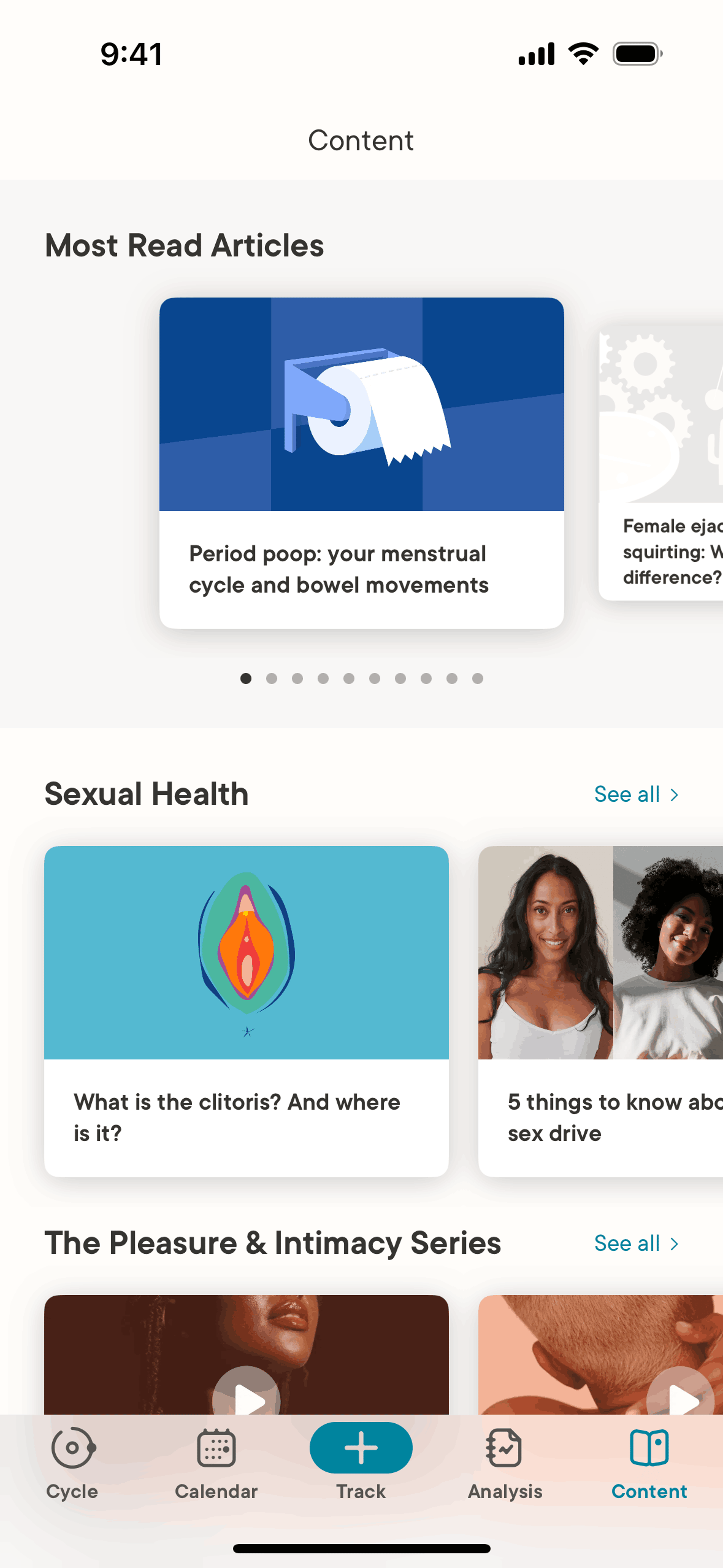 Clue iOS Health & Fitness interface screenshot 6