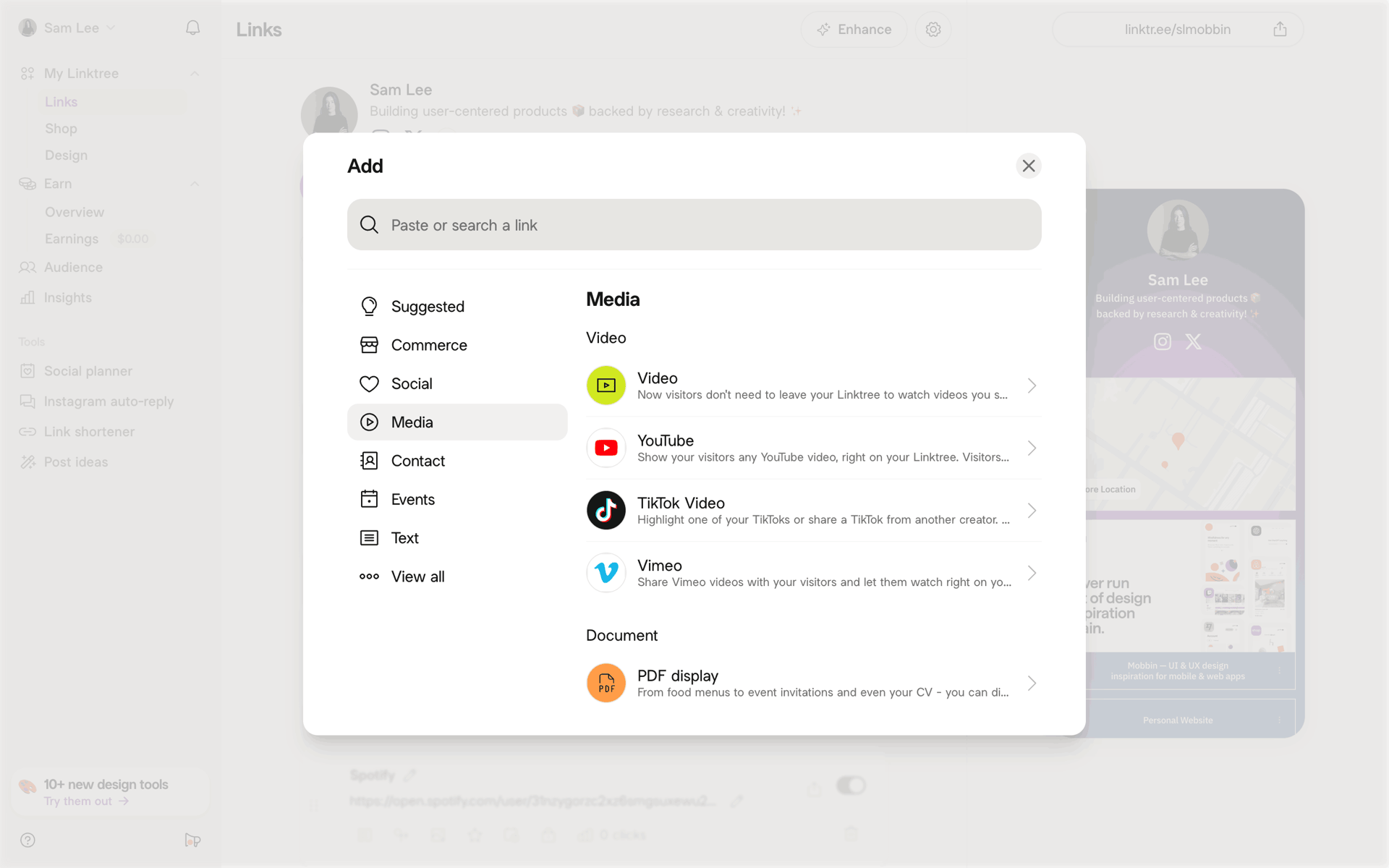 Linktree Web Social Networking interface screenshot 20