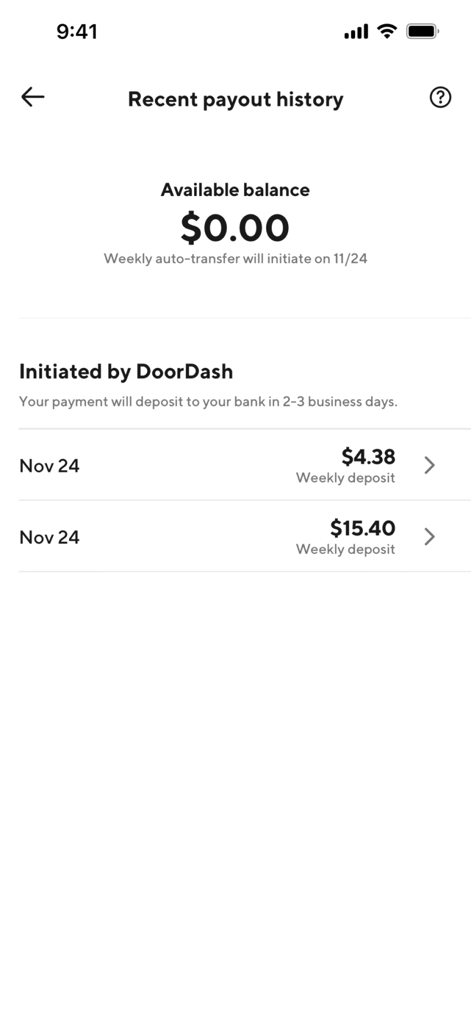 DoorDash Dasher iOS Business interface screenshot 10