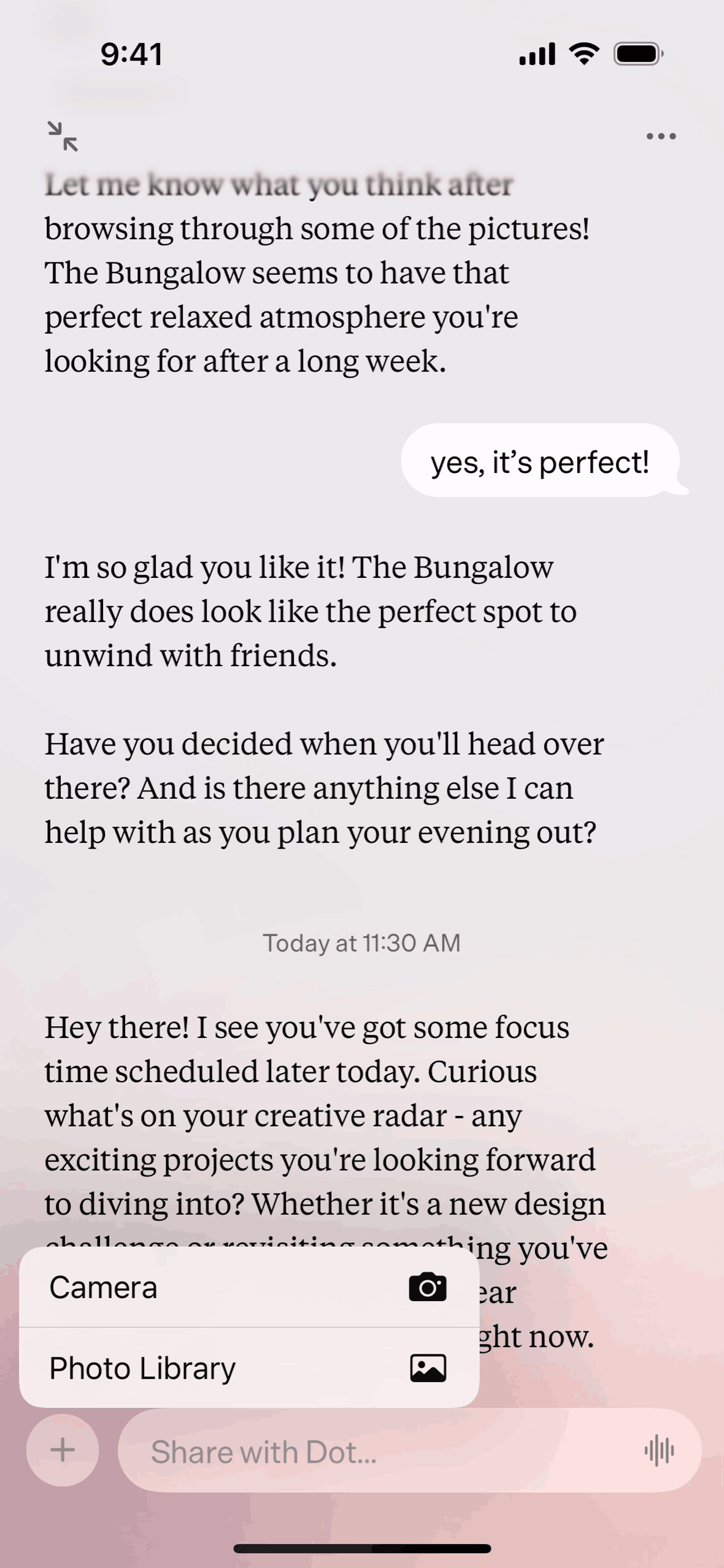 Dot iOS AI interface screenshot 11