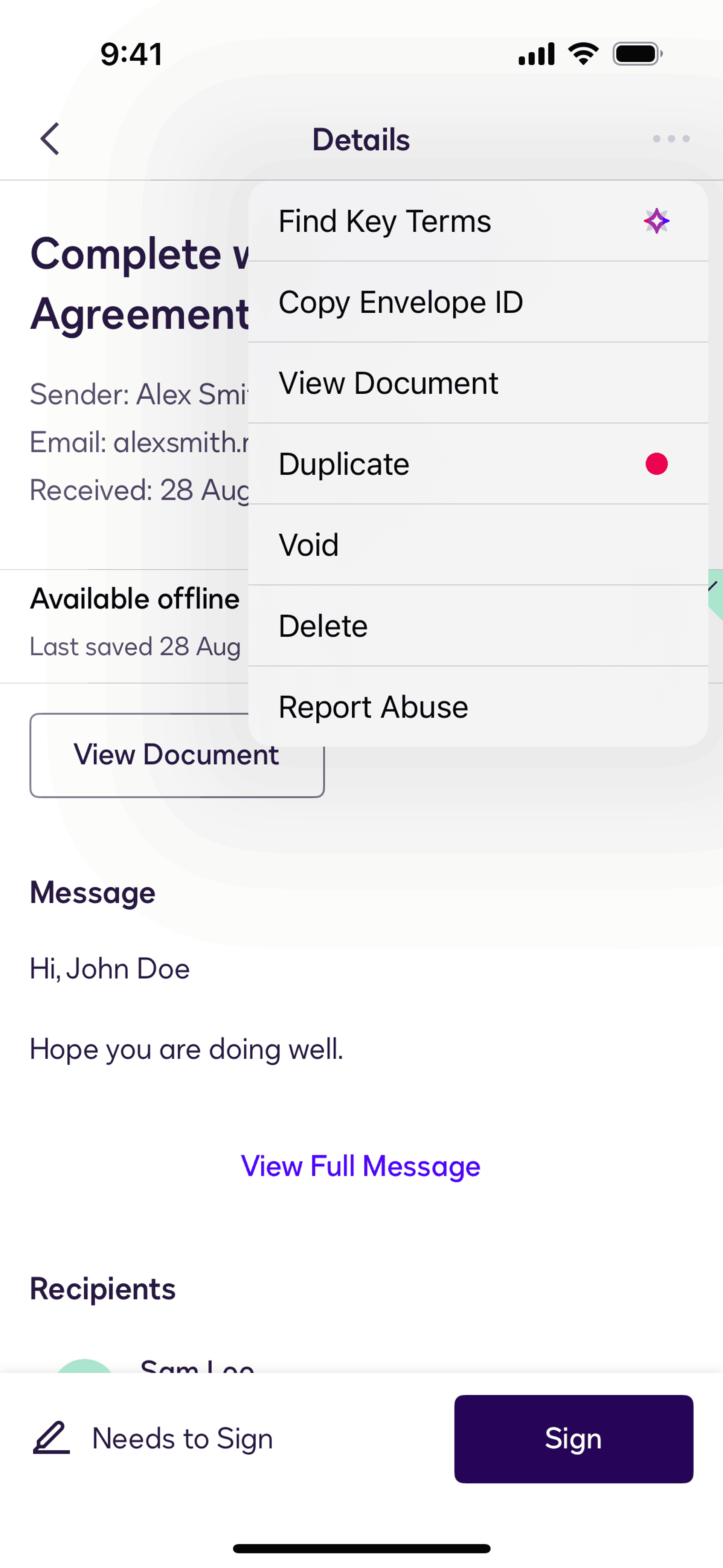 Docusign iOS Productivity interface screenshot 15