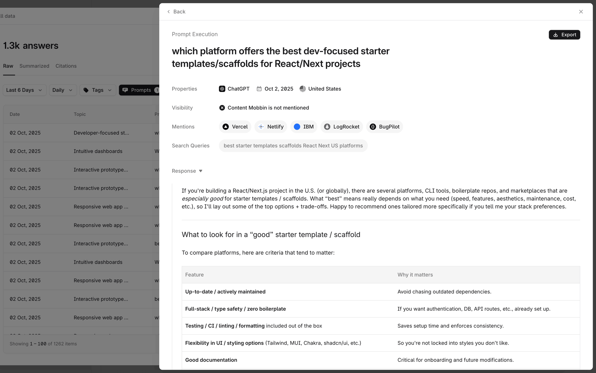 Profound Web AI interface screenshot 3