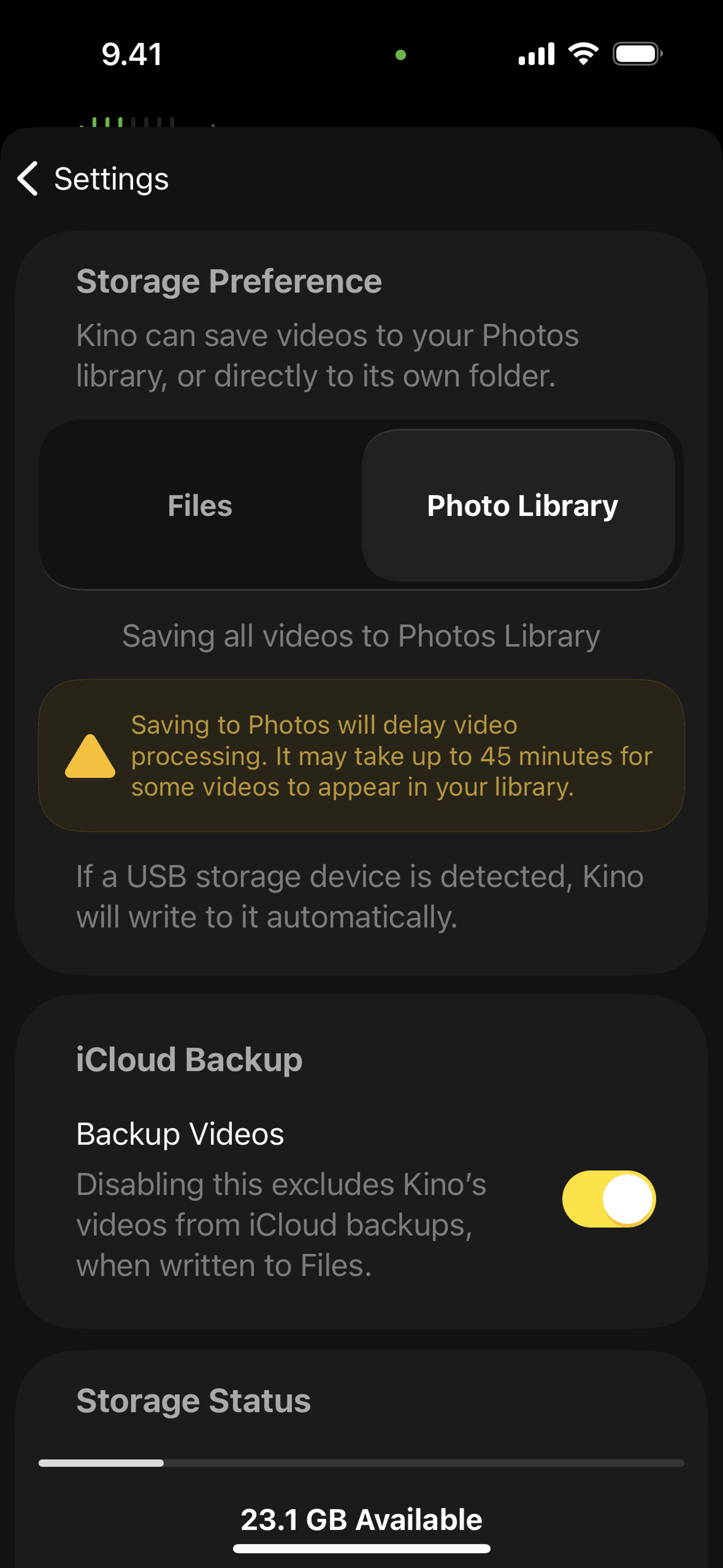 Kino iOS Photo & Video interface screenshot 22