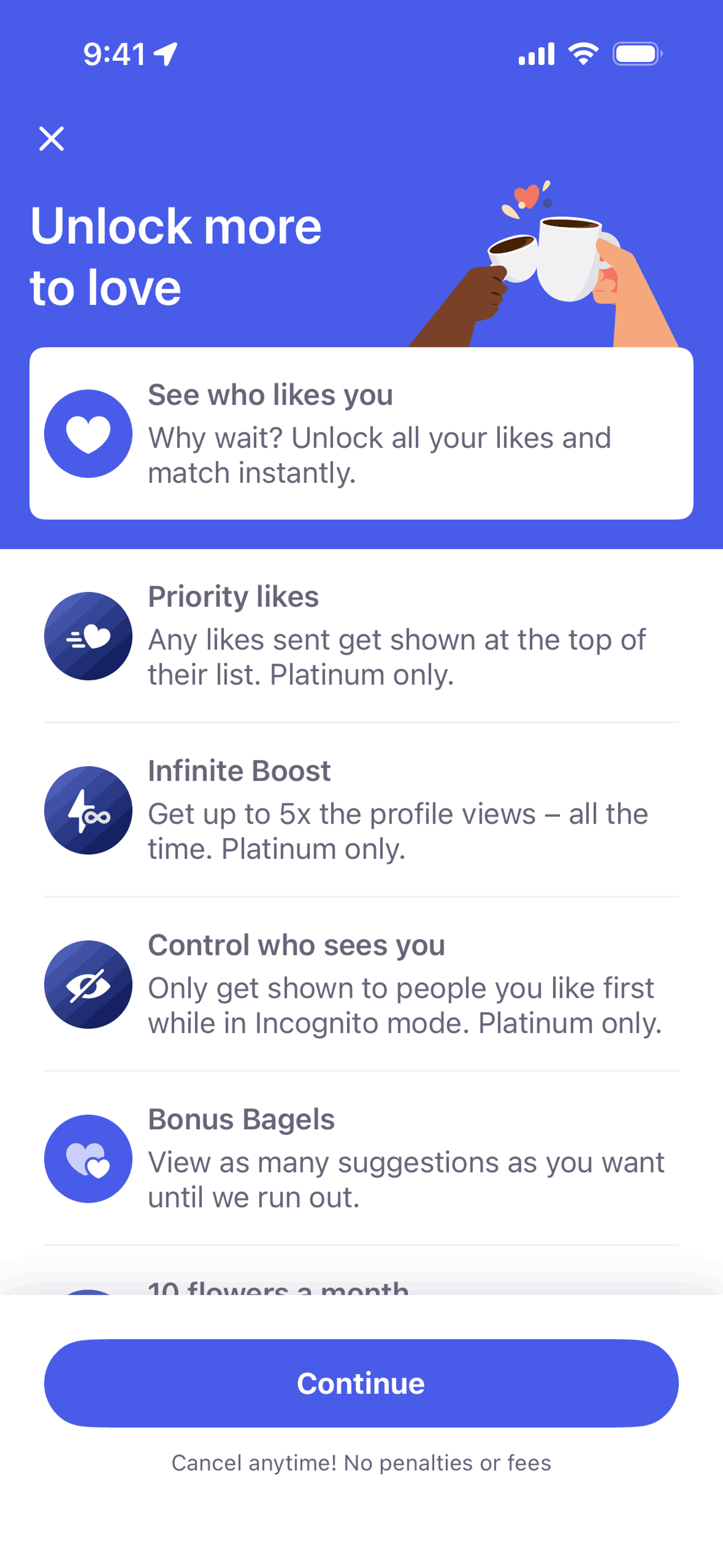 Coffee Meets Bagel iOS dating interface screenshot 15