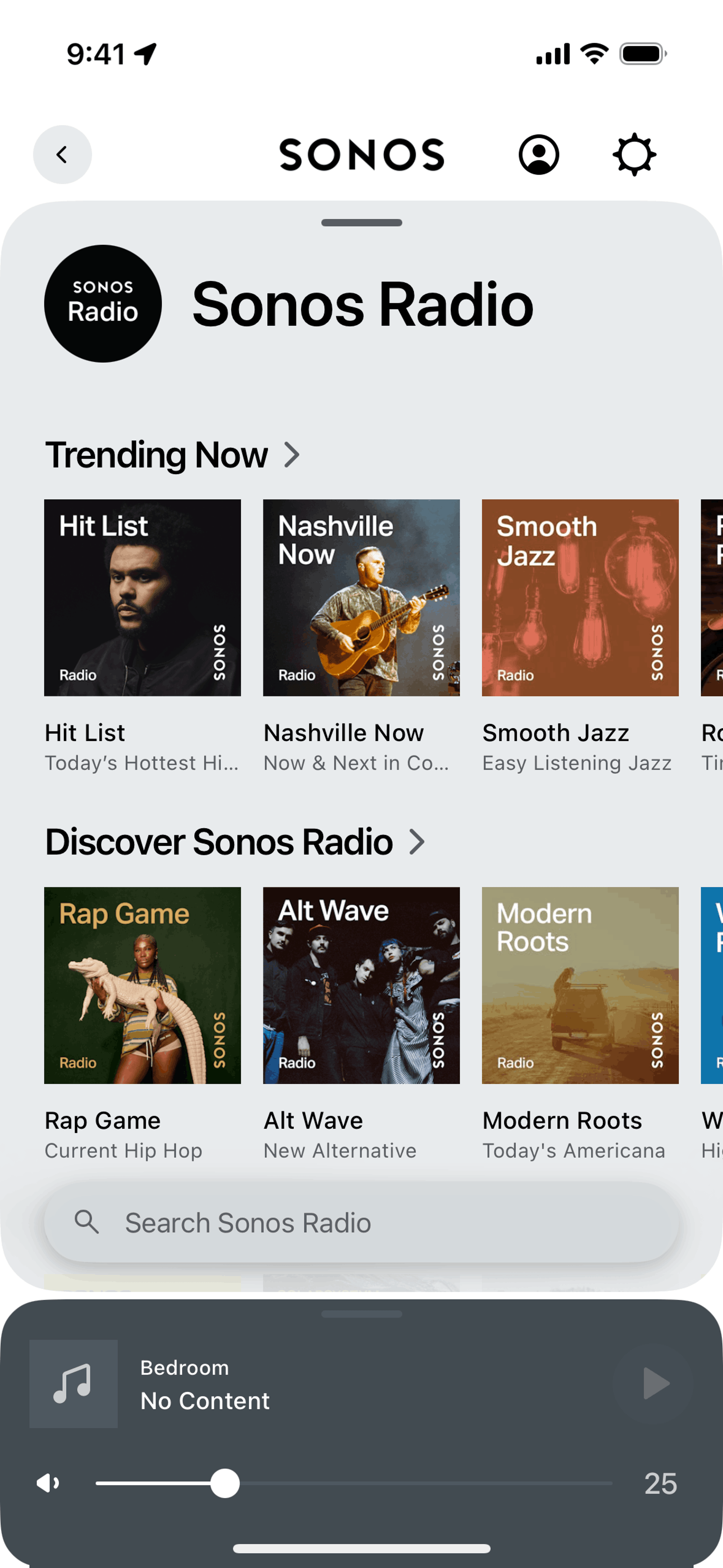 Sonos Radio on Sonos (ios) screen 2