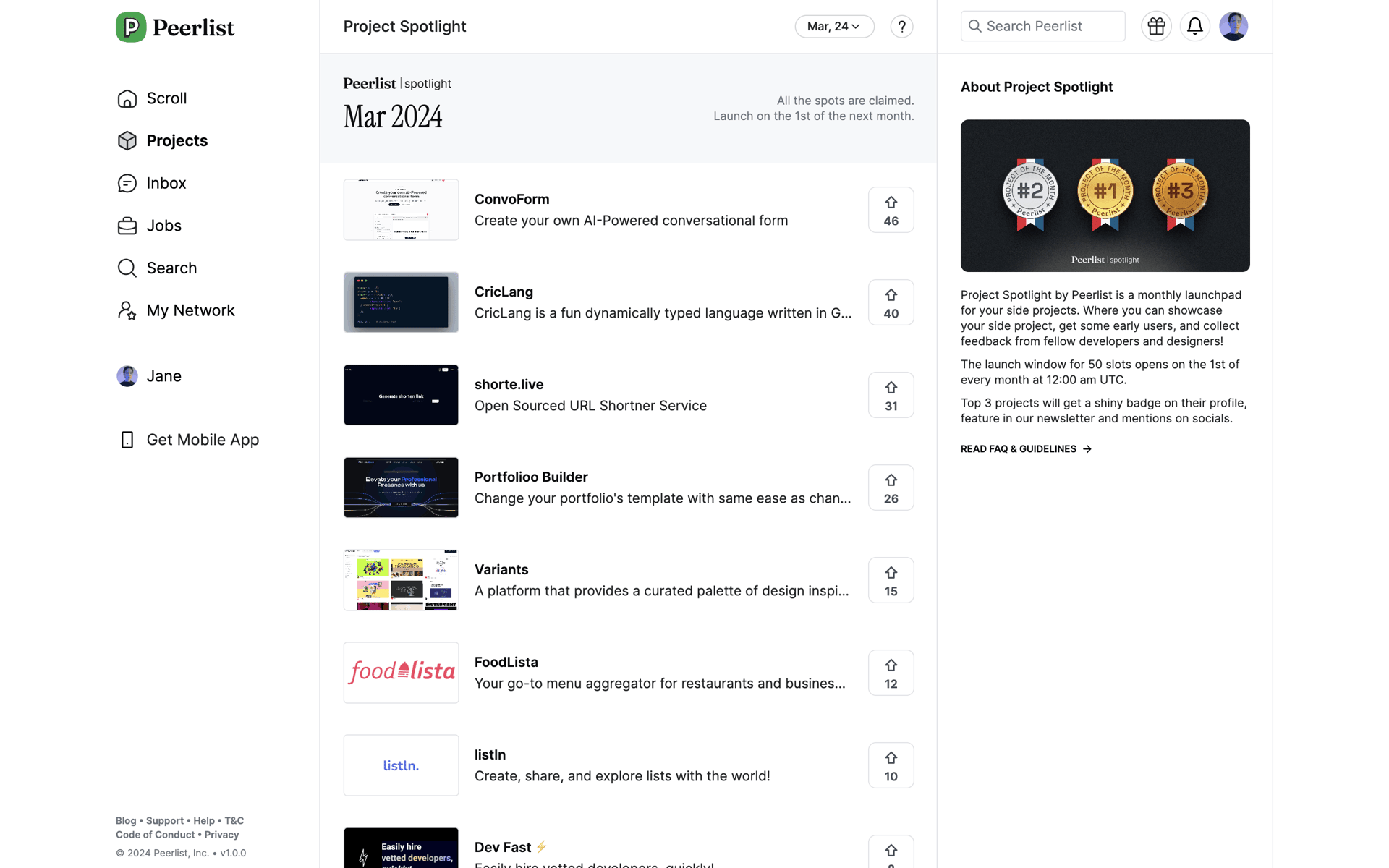 Peerlist Web Social Networking interface screenshot 10