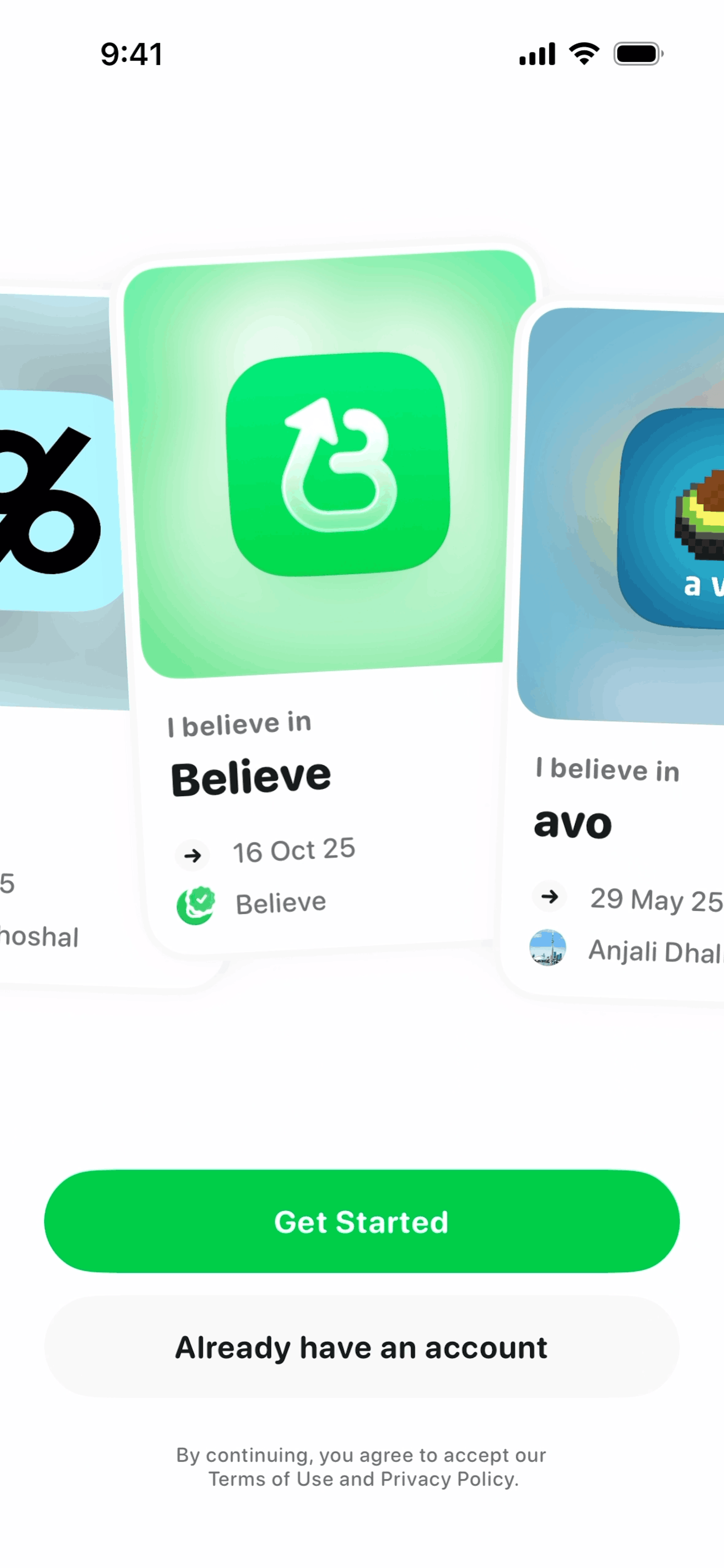 Believe iOS Finance interface screenshot 15