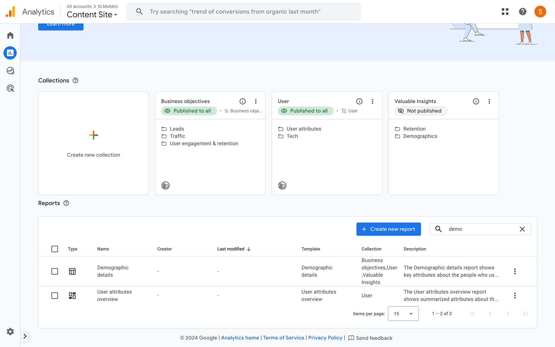 Google Analytics Web Business interface screenshot 12