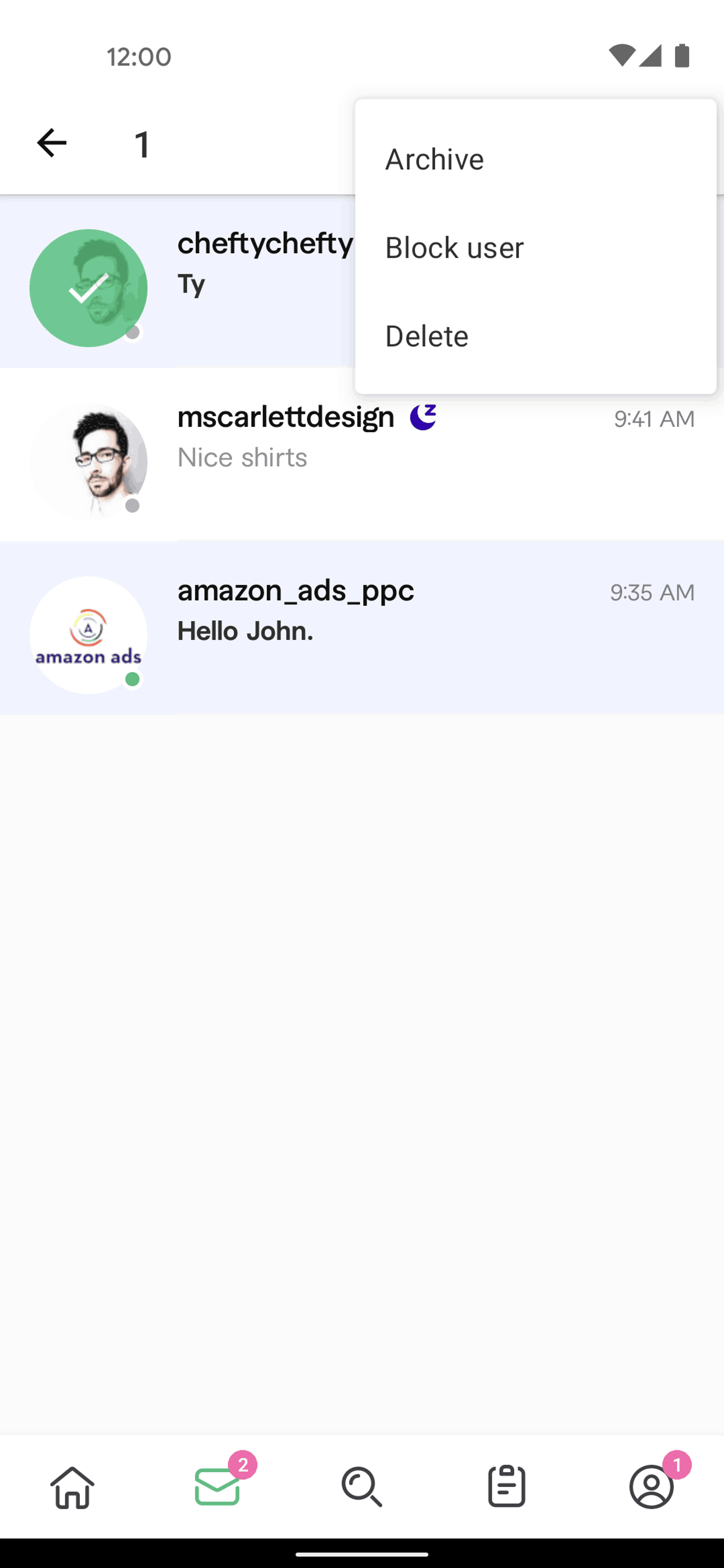 Fiverr Android Business interface screenshot 10