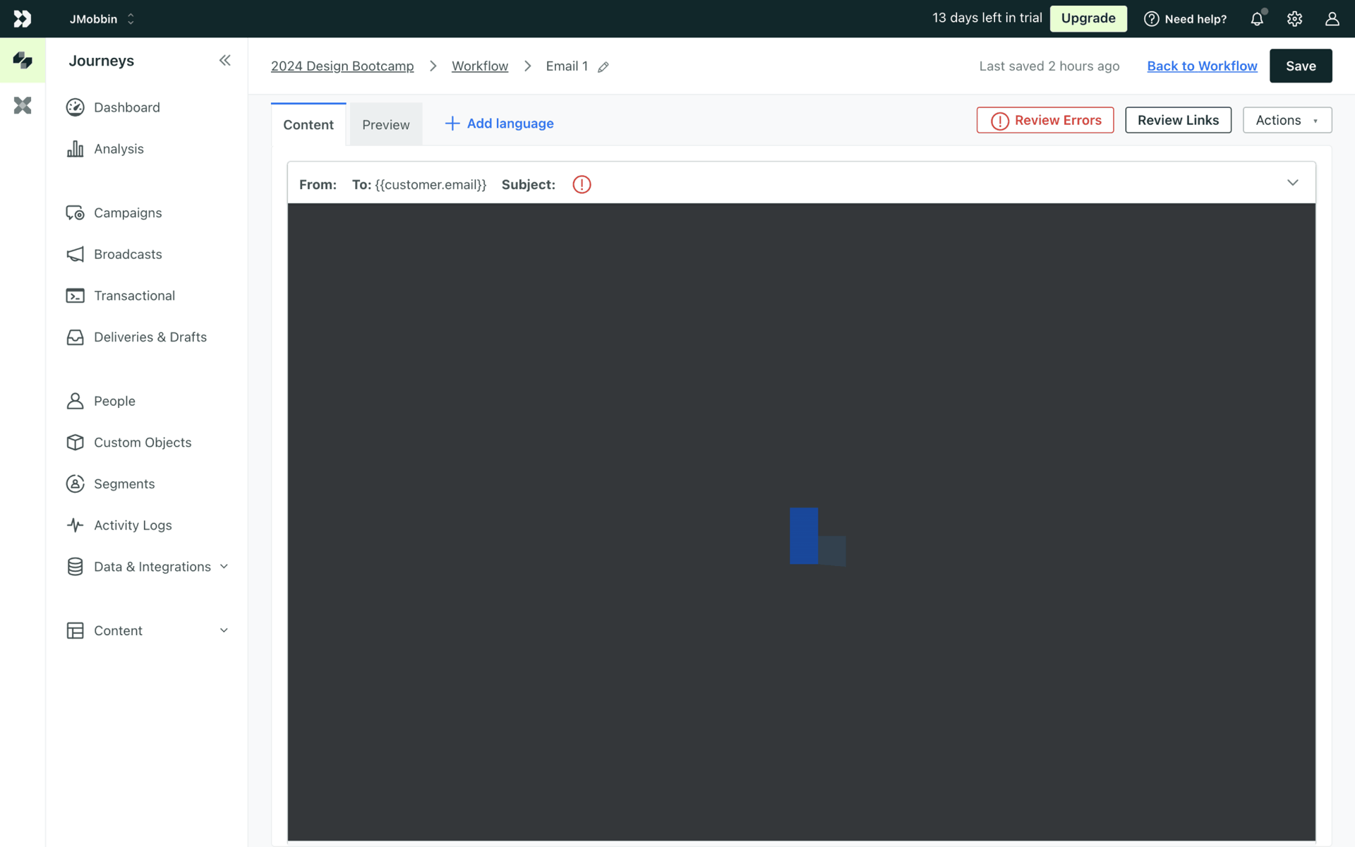 Customer.io Web Business interface screenshot 5