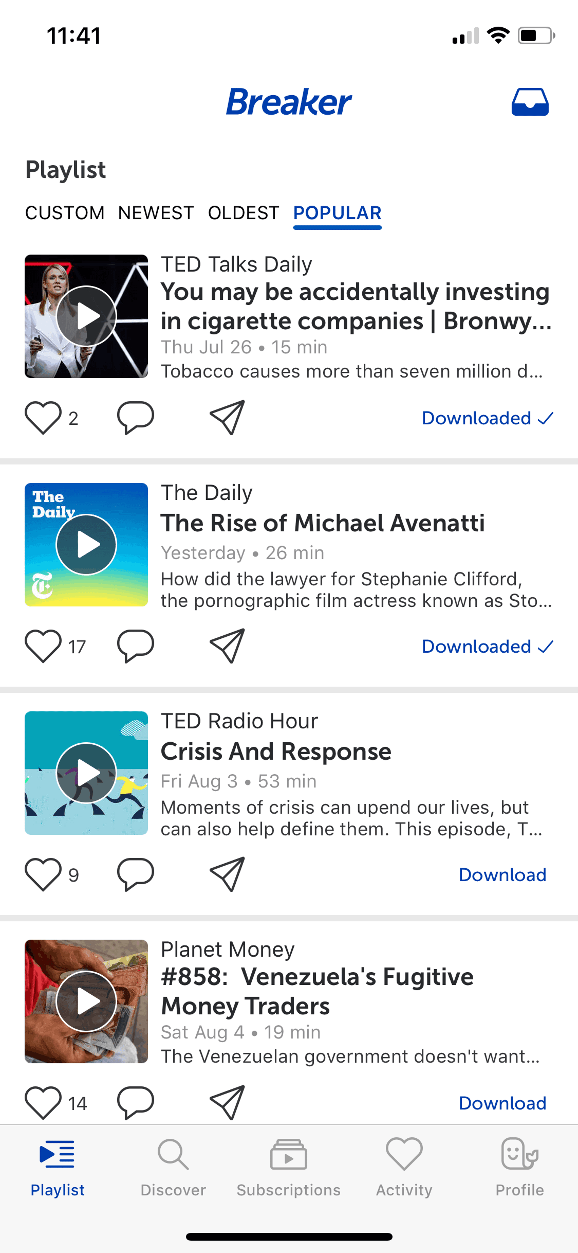 Breaker iOS Social Networking interface screenshot 16