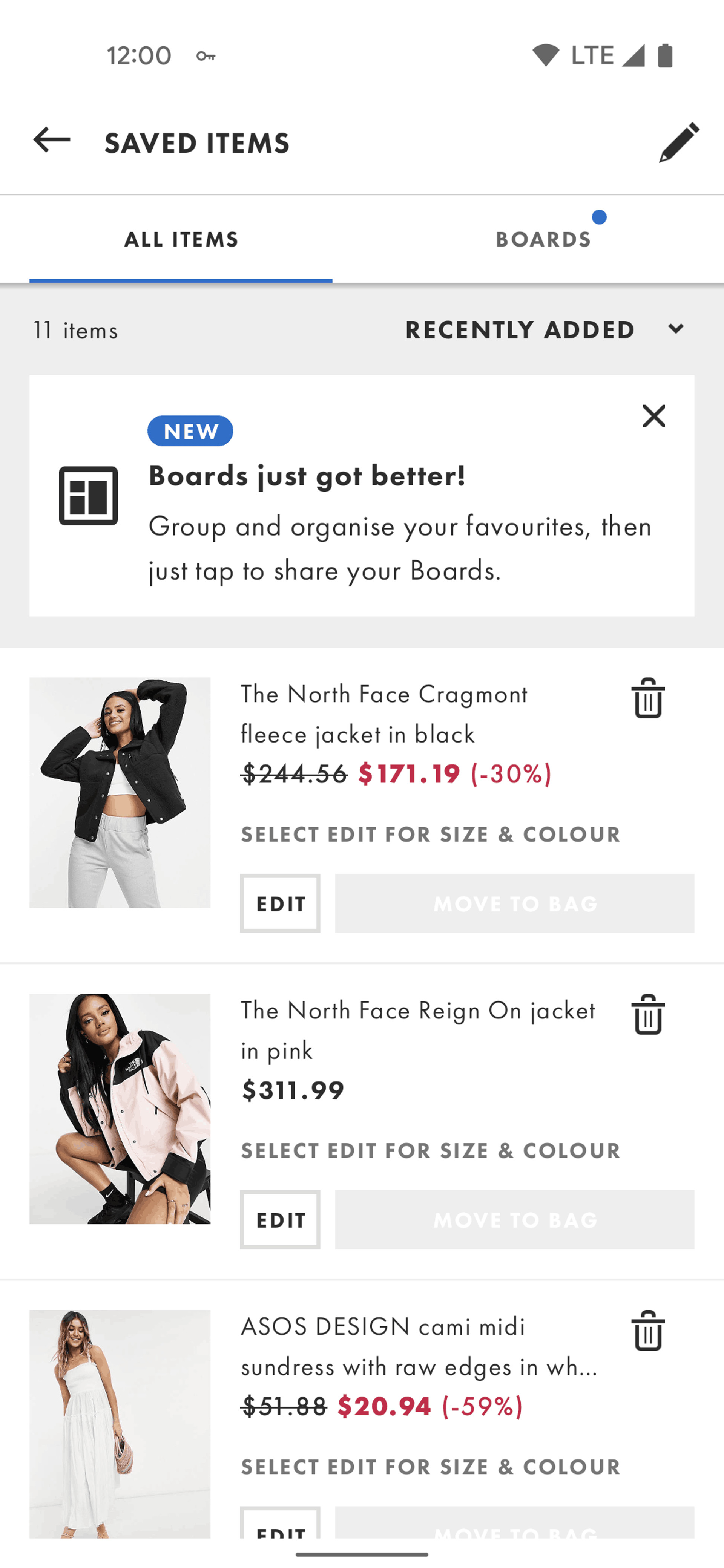 ASOS Android Shopping interface screenshot 3