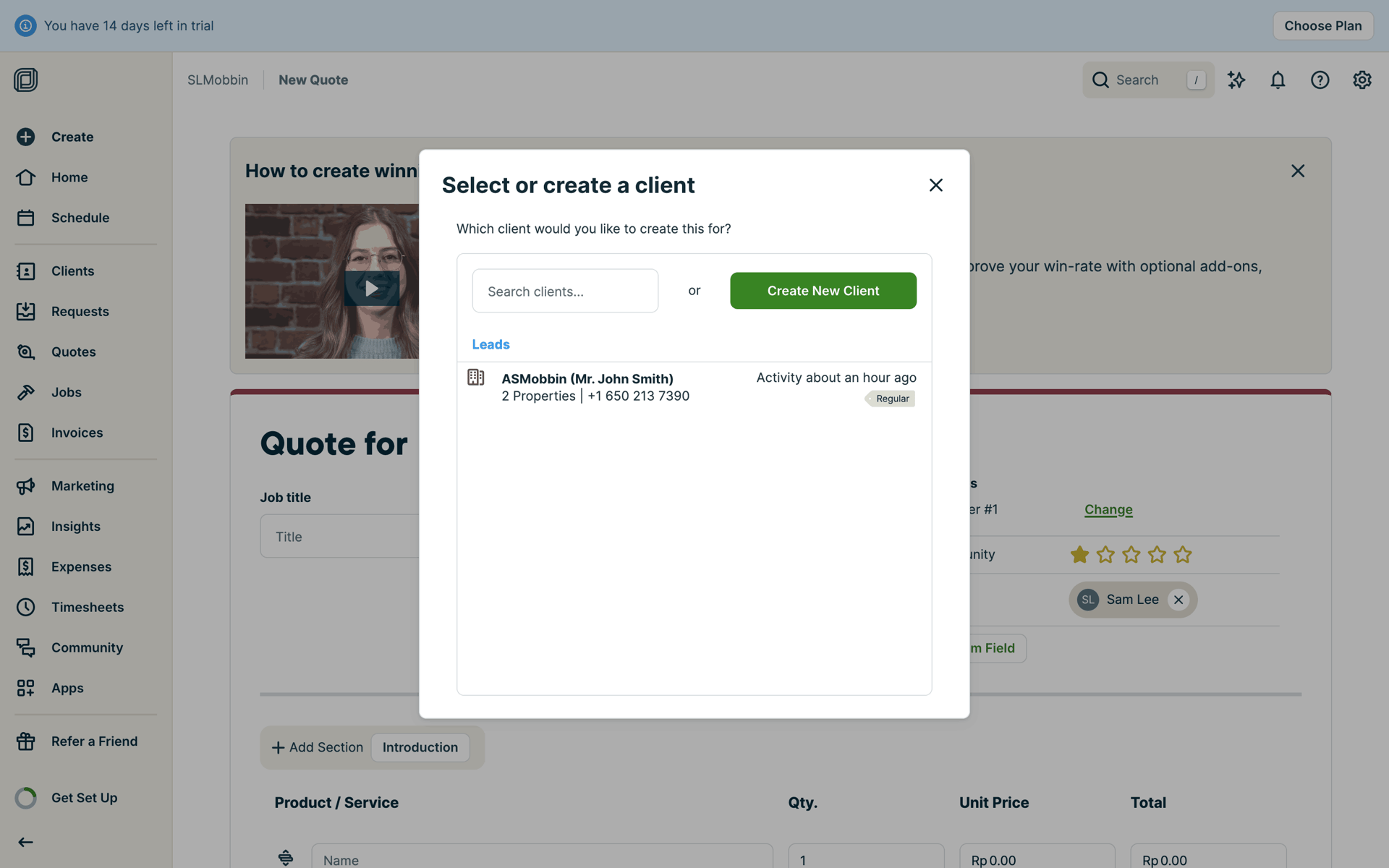 Jobber Web Business interface screenshot 14