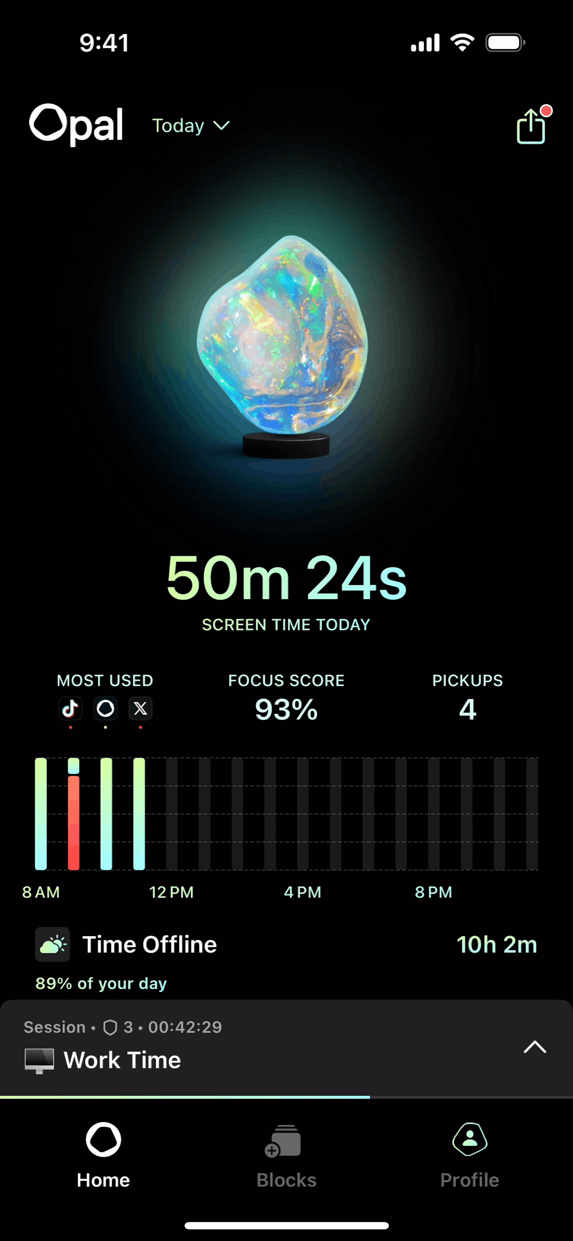 Opal iOS Productivity interface screenshot 2