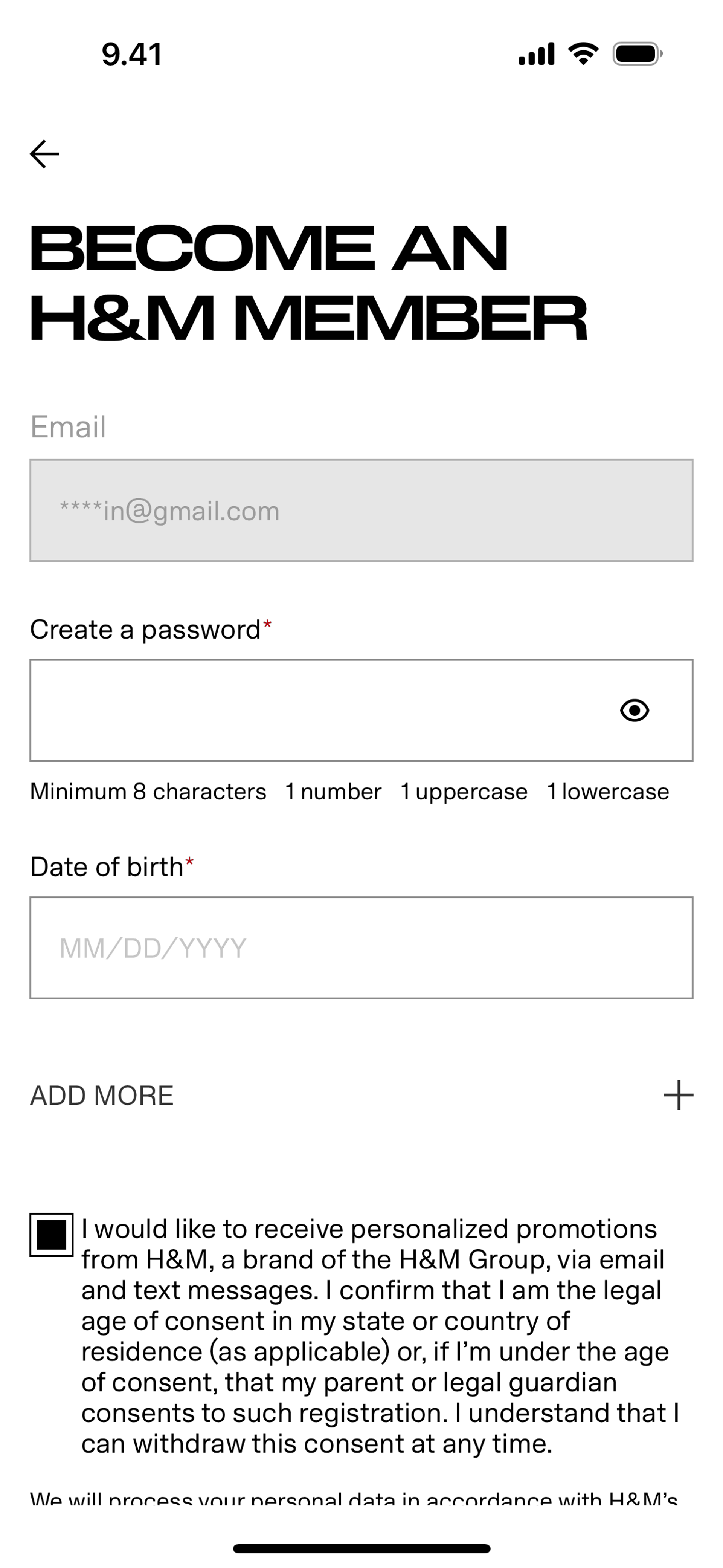H&M iOS Shopping interface screenshot 9