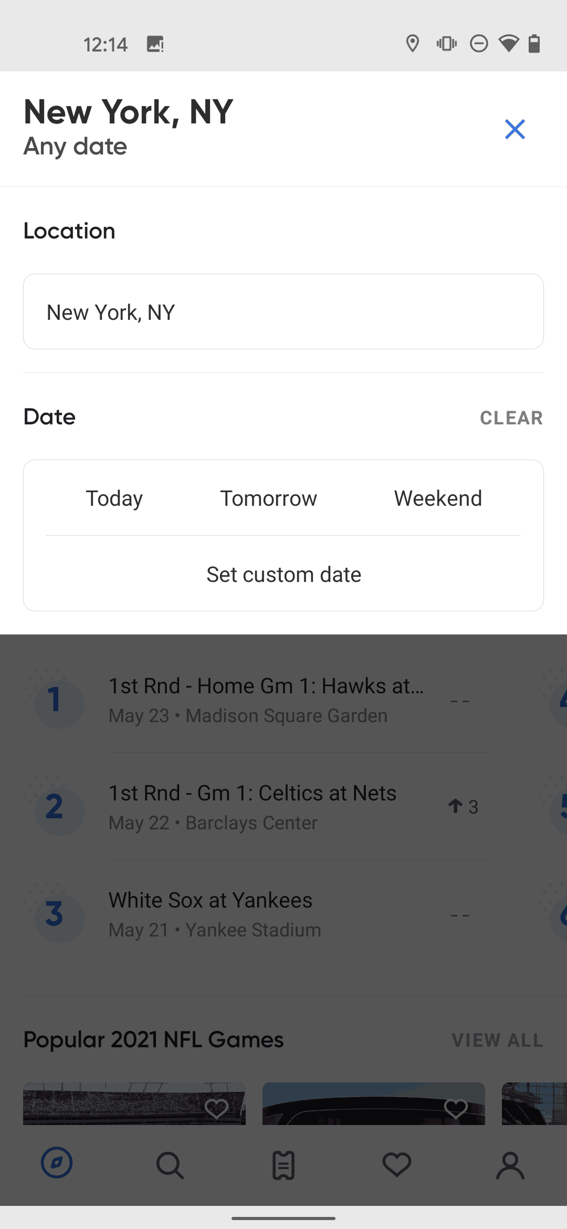 SeatGeek Android Entertainment interface screenshot 17