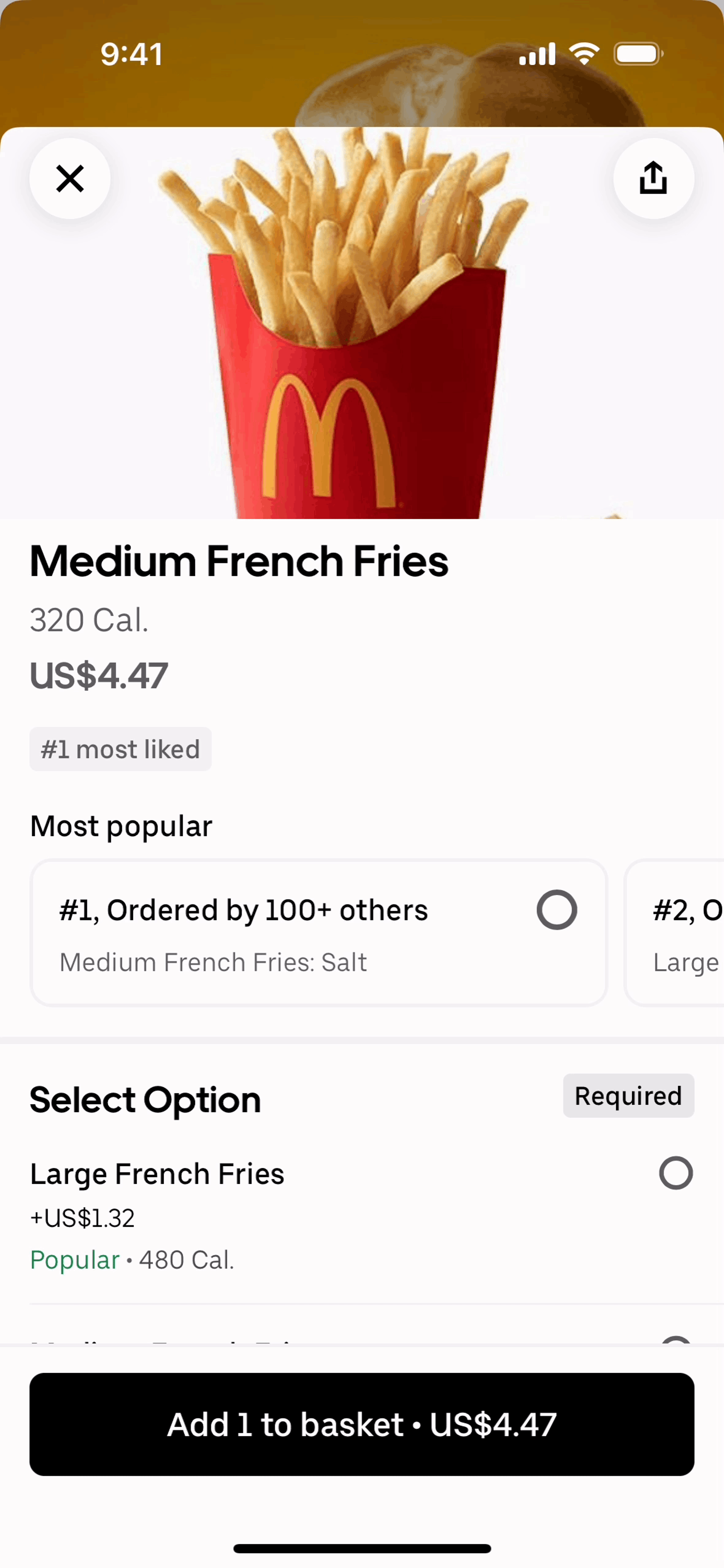 Uber Eats iOS Food & Drink interface screenshot 7