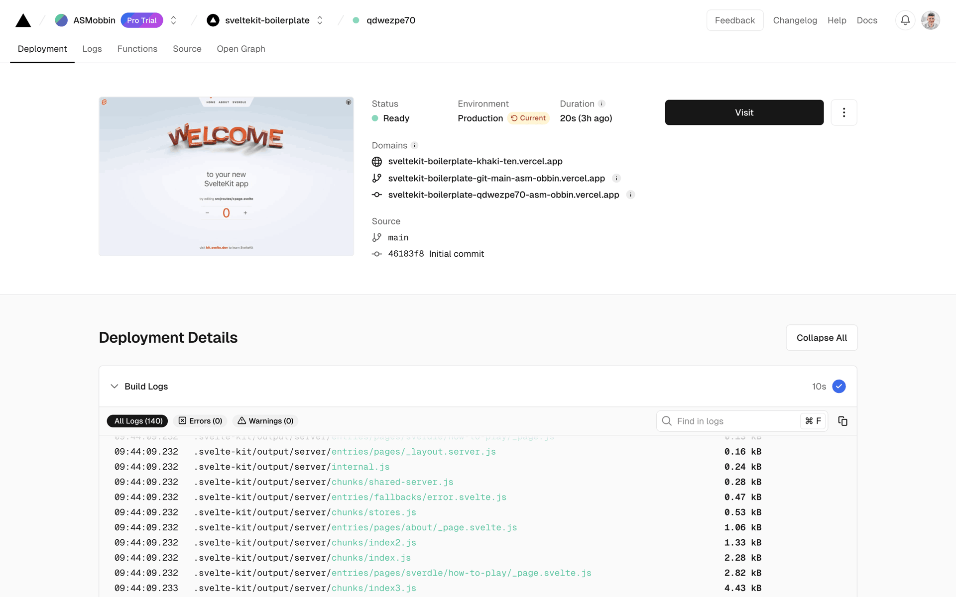 Vercel Web Developer Tools interface screenshot 10