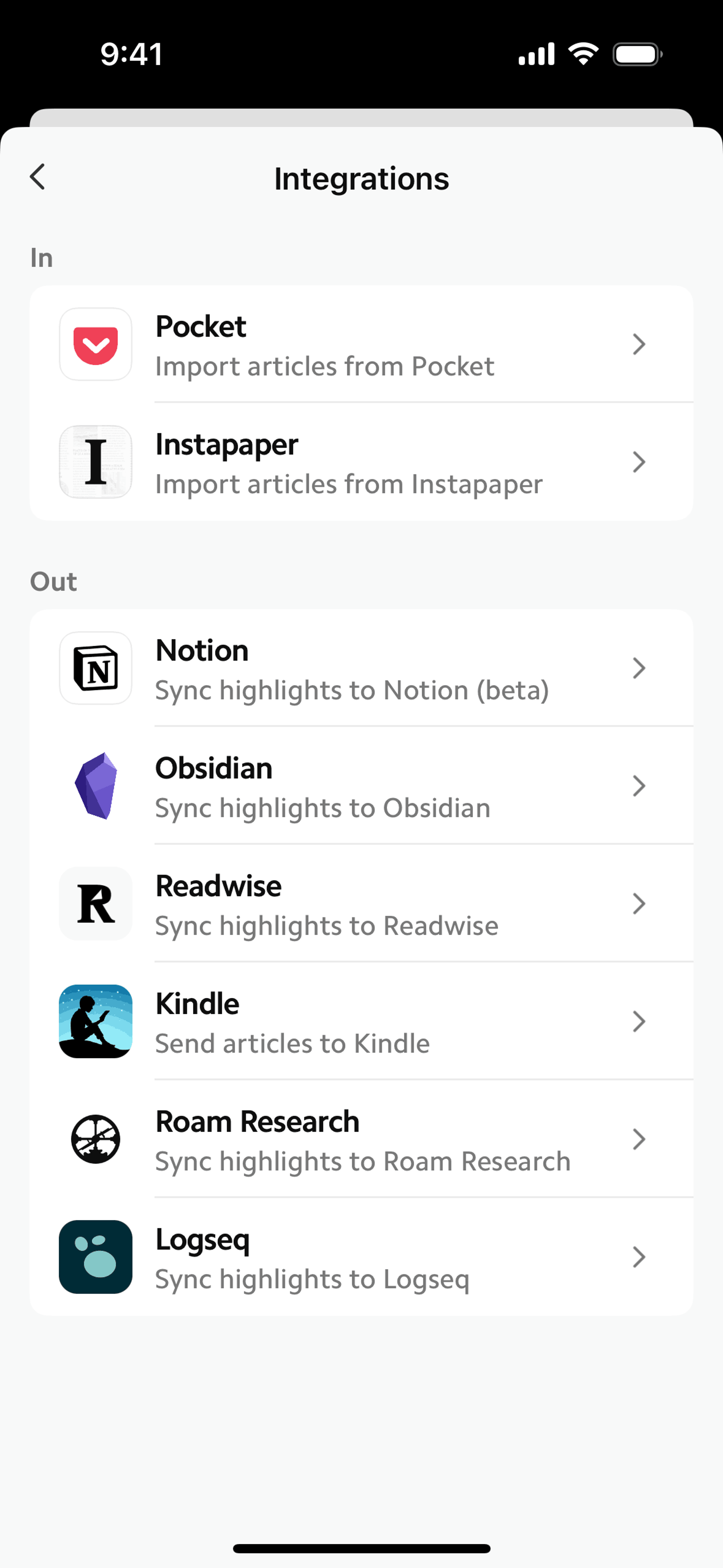 Matter iOS Reference interface screenshot 20