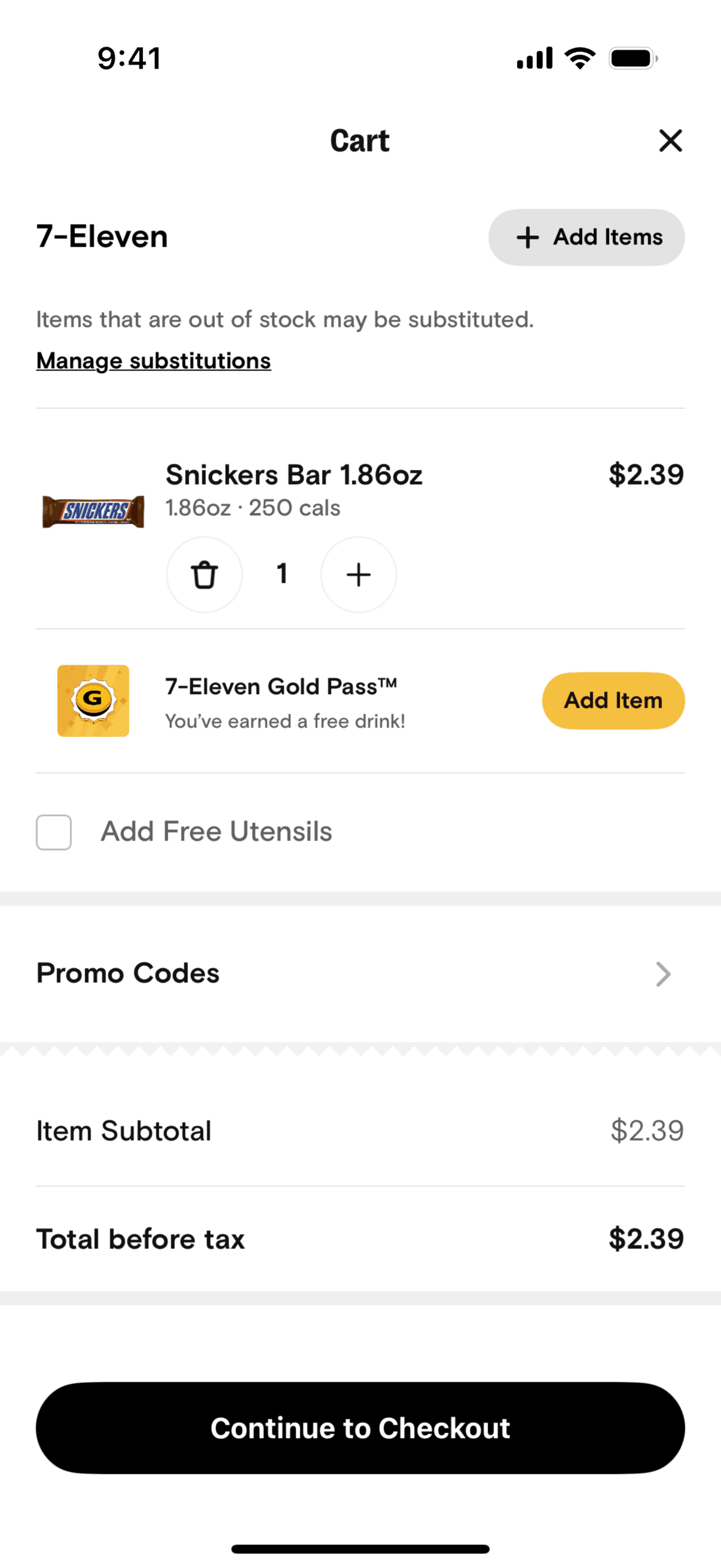7-Eleven iOS Food & Drink interface screenshot 5