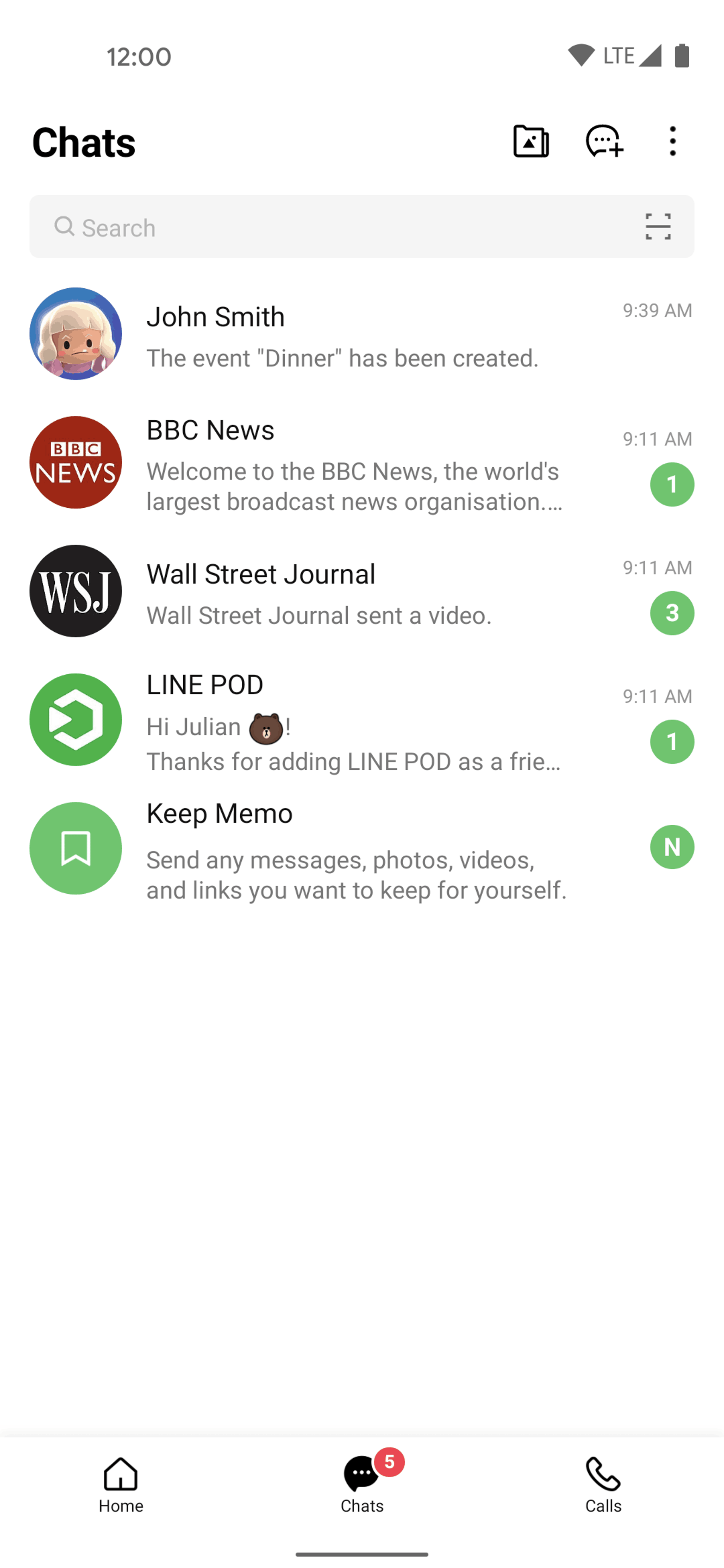 LINE Android Social Networking interface screenshot 2