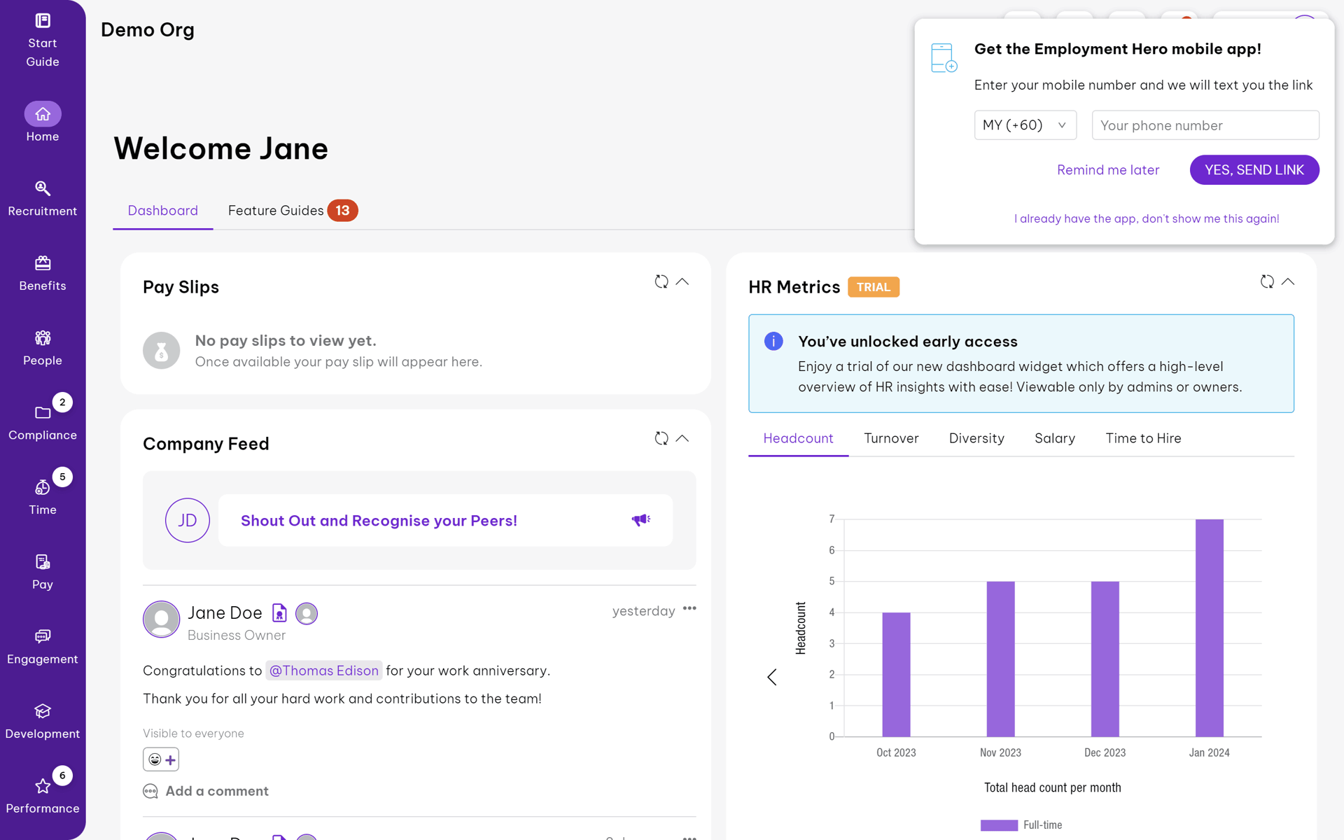Employment Hero Web Business interface screenshot 19