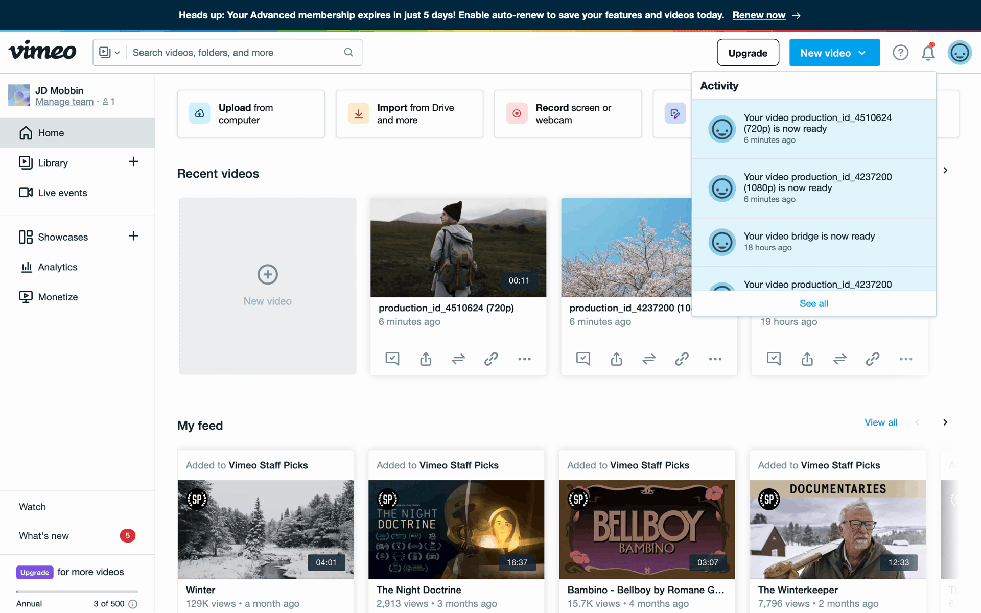Vimeo Web Photo & Video interface screenshot 18