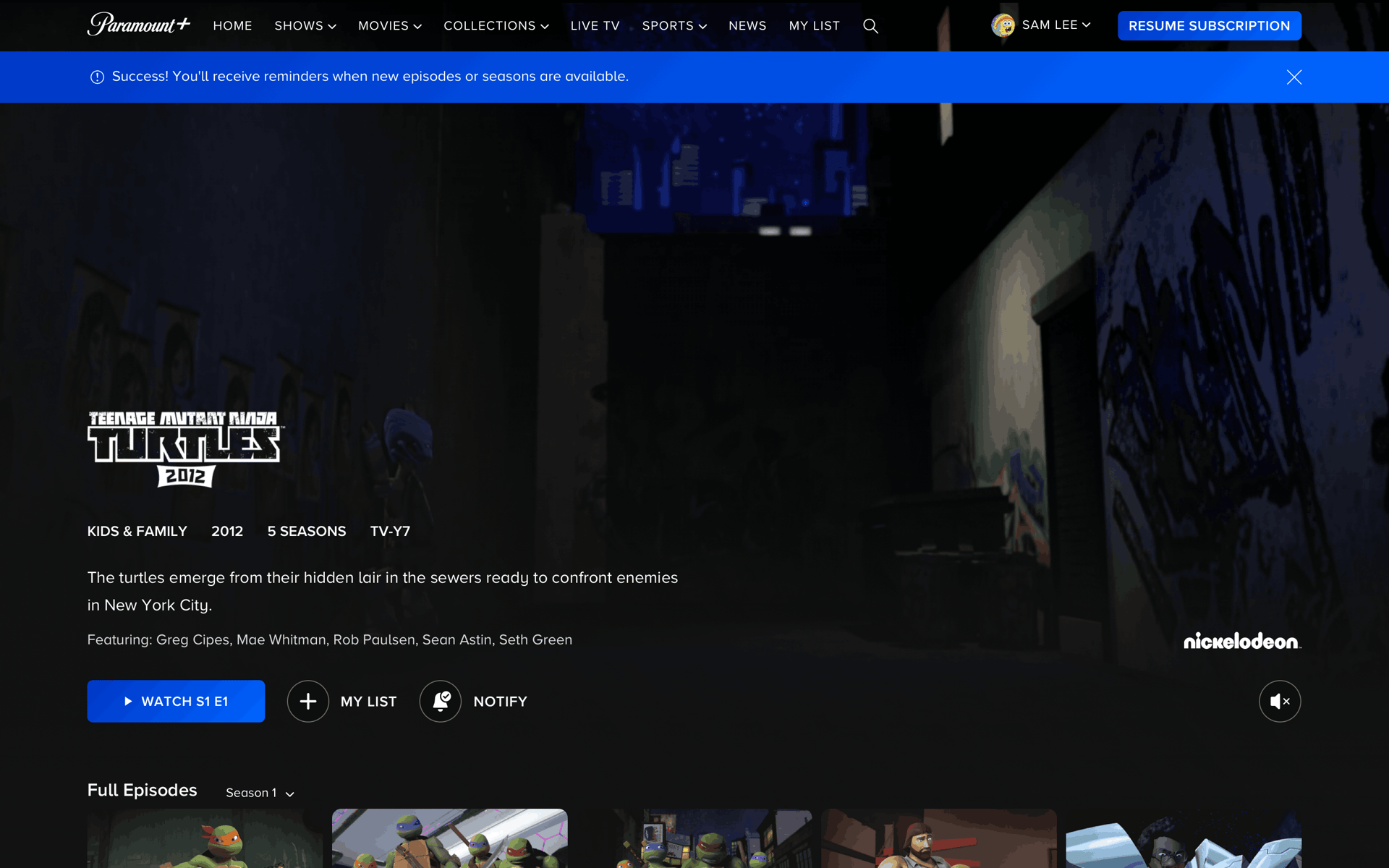 Paramount+ Web streaming interface screenshot 14